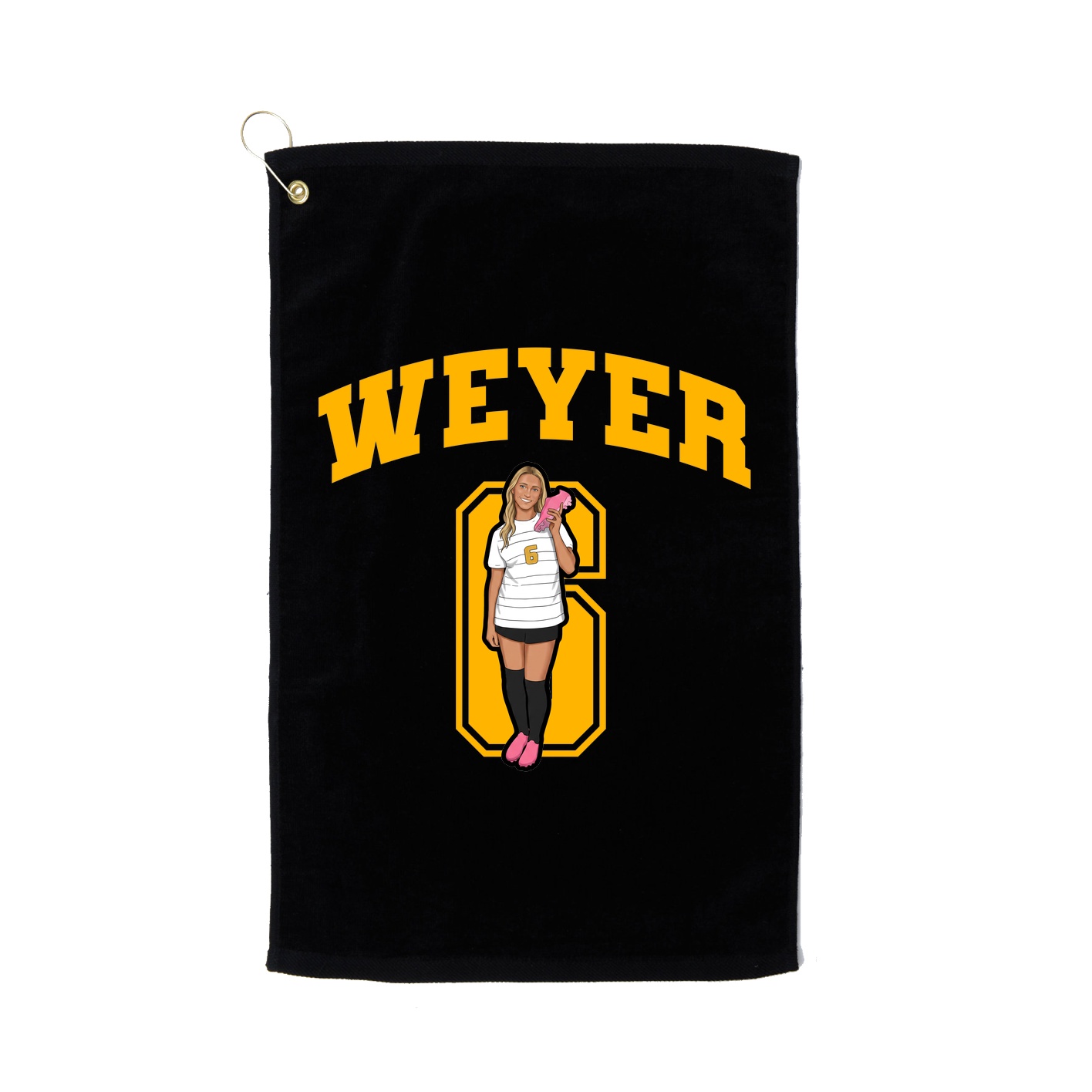 Golf Towel — Number in Black