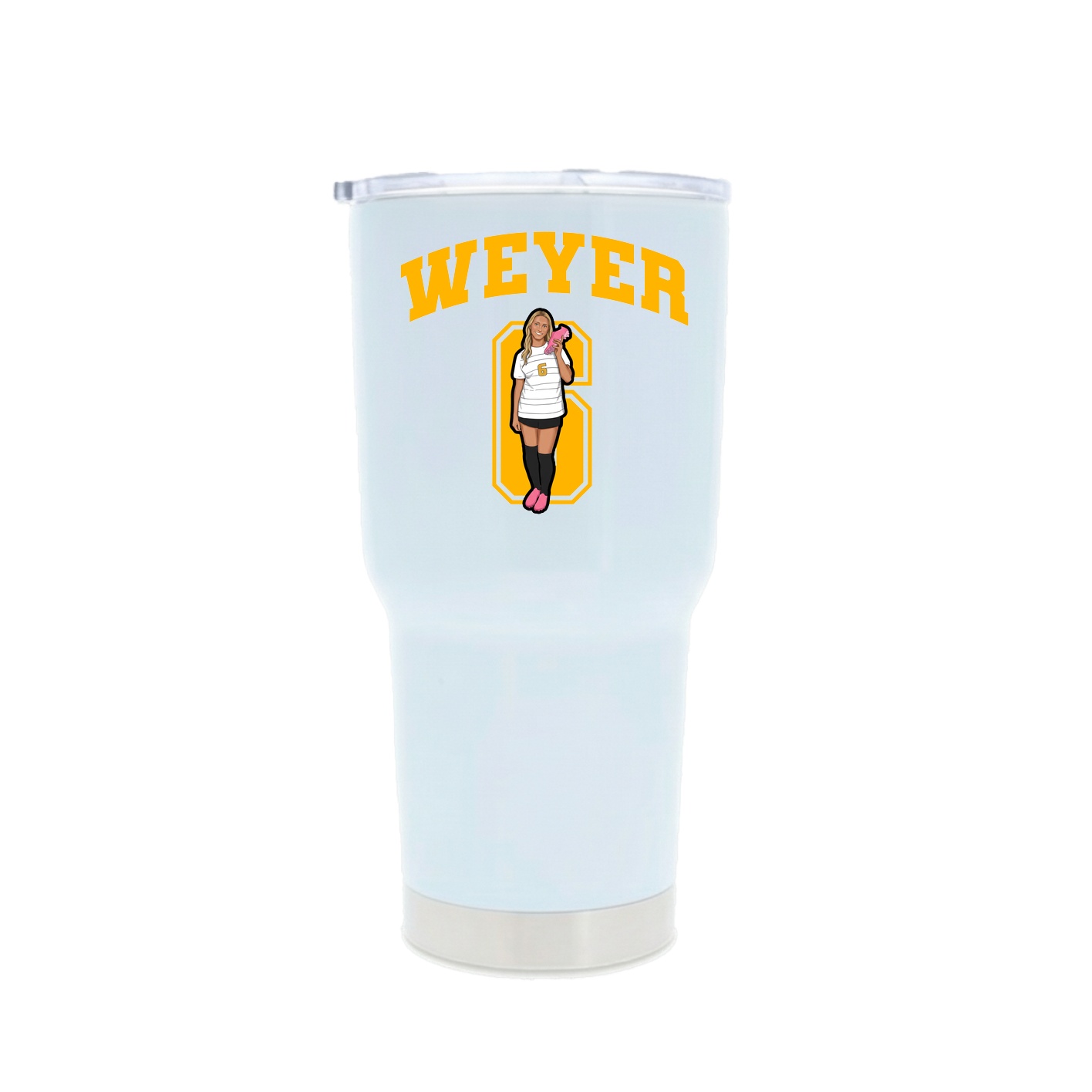 30oz Stainless Steel Tumbler — Number in White
