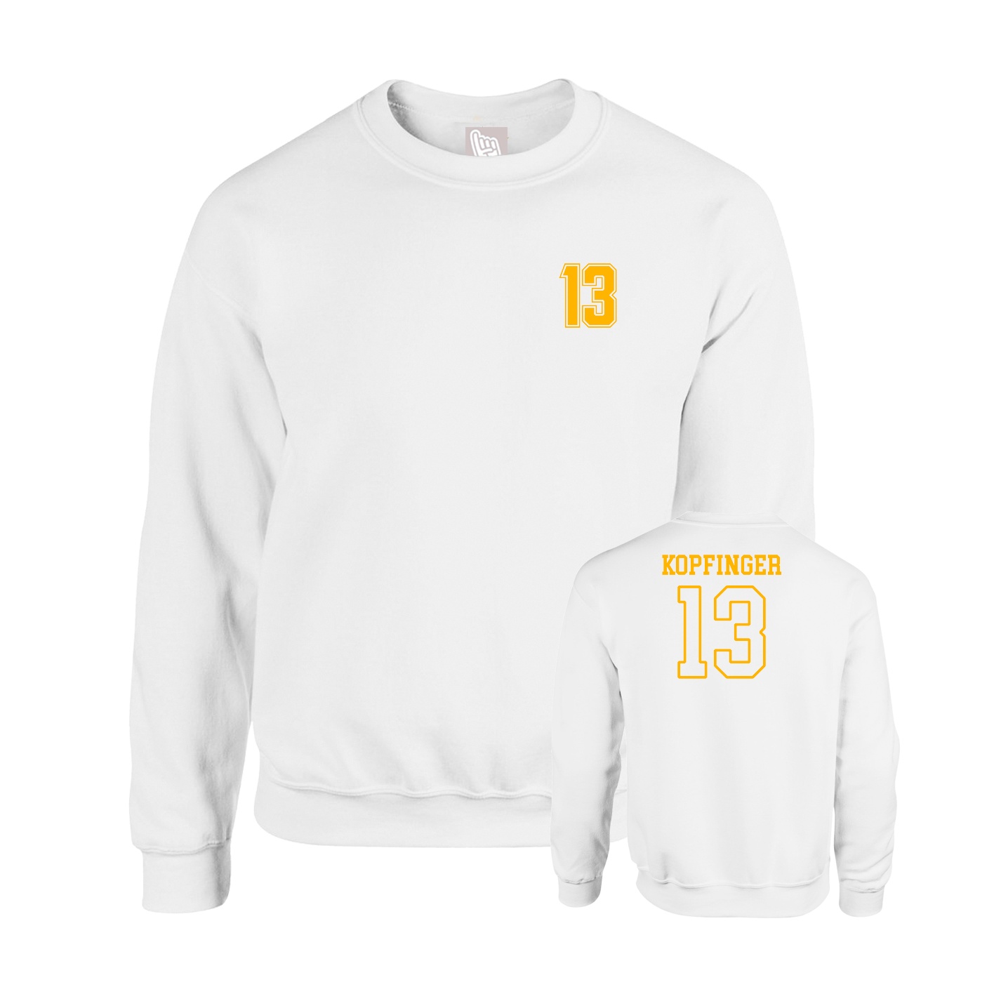 Fleece Crew — Chest Back in White