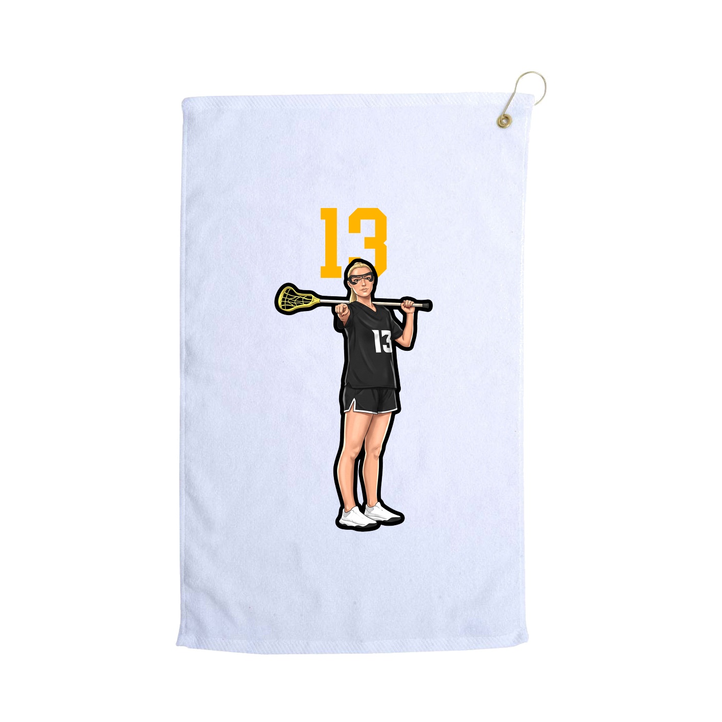 Golf Towel — Number Top in White