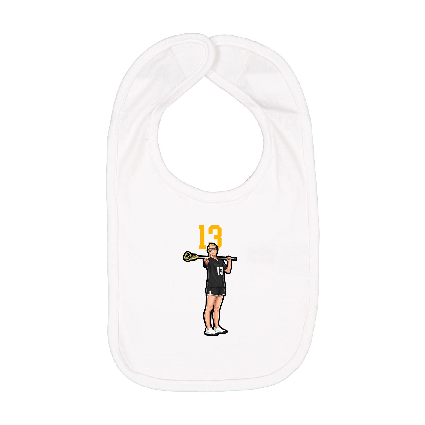 Infant Bib — Number Top in White