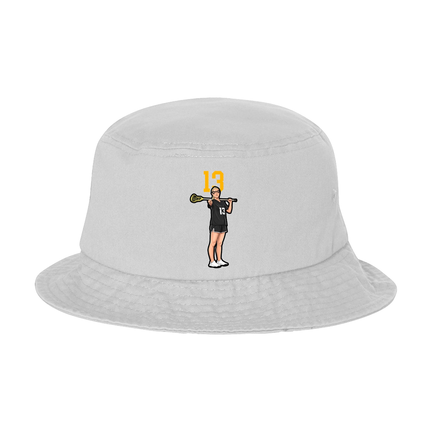 Bucket Cap — Number Top in White