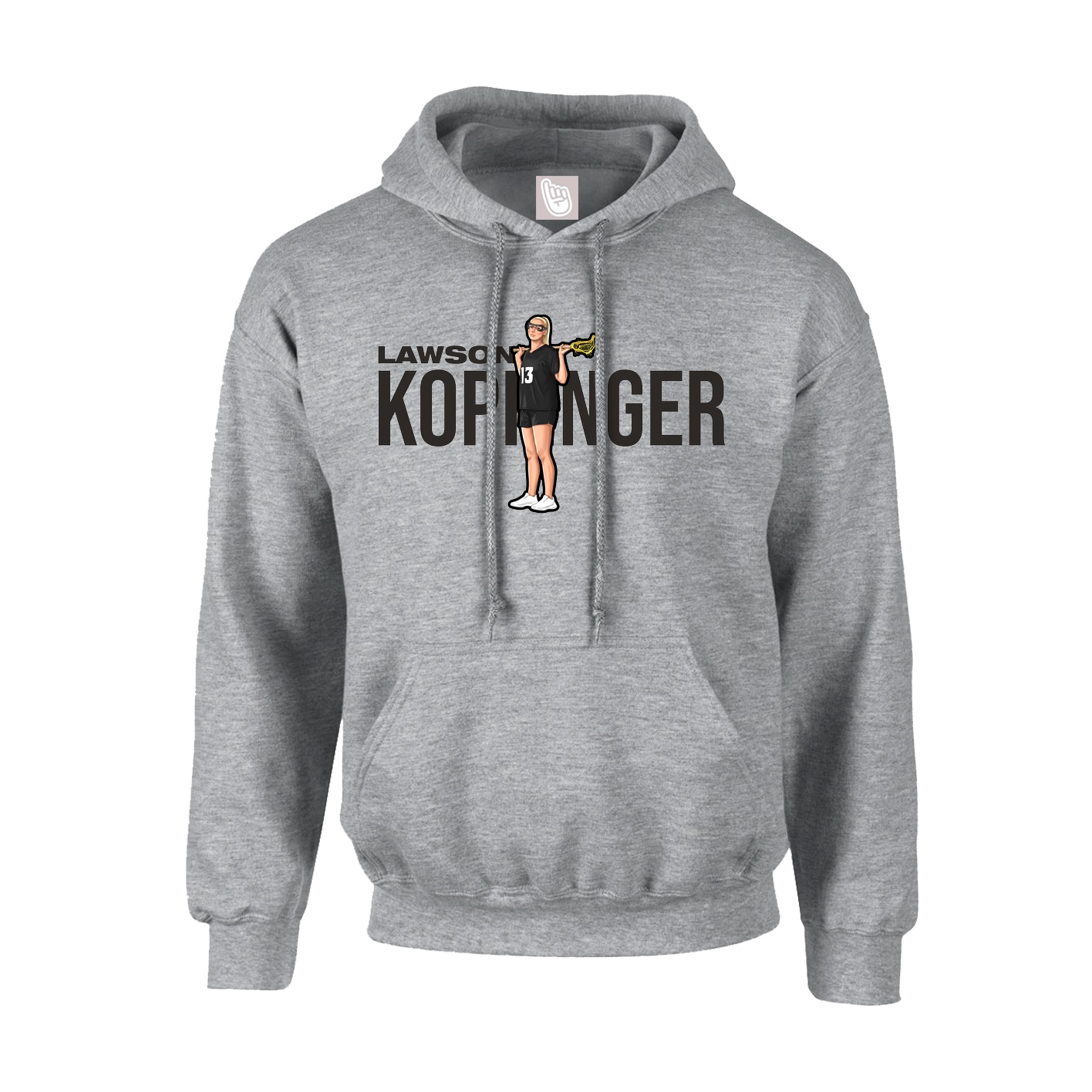 Youth Hoodie — Player Name in Grey