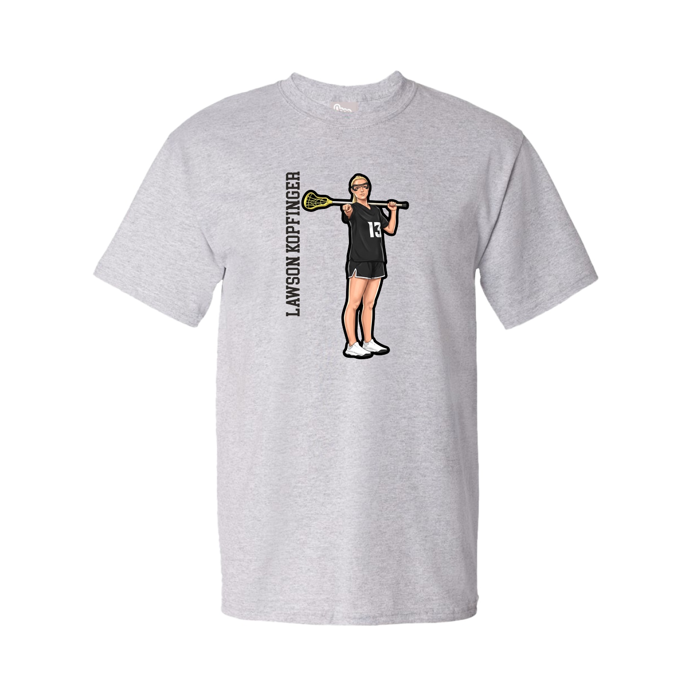 Tee — Name Vertical in Grey