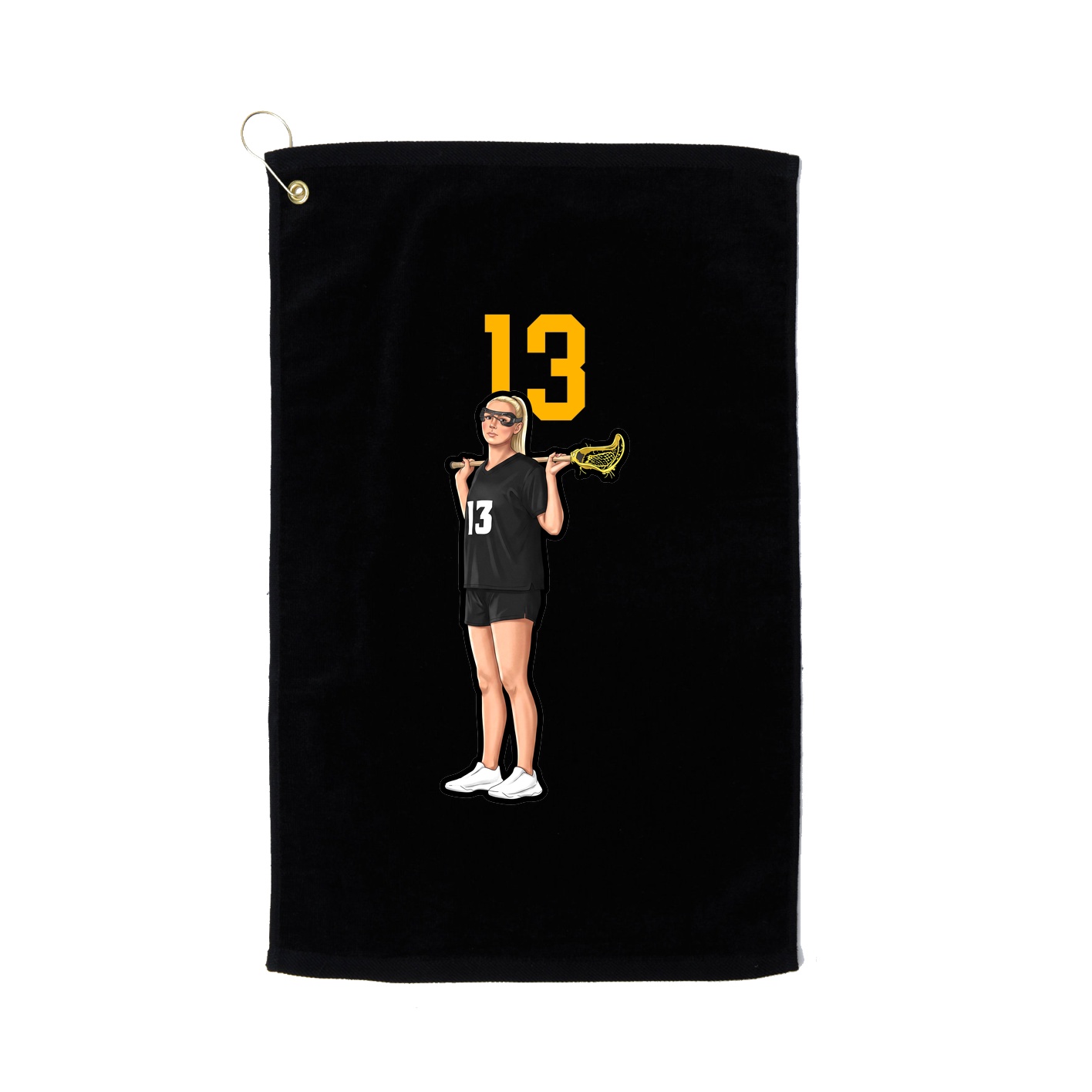 Golf Towel — Number Top in Black
