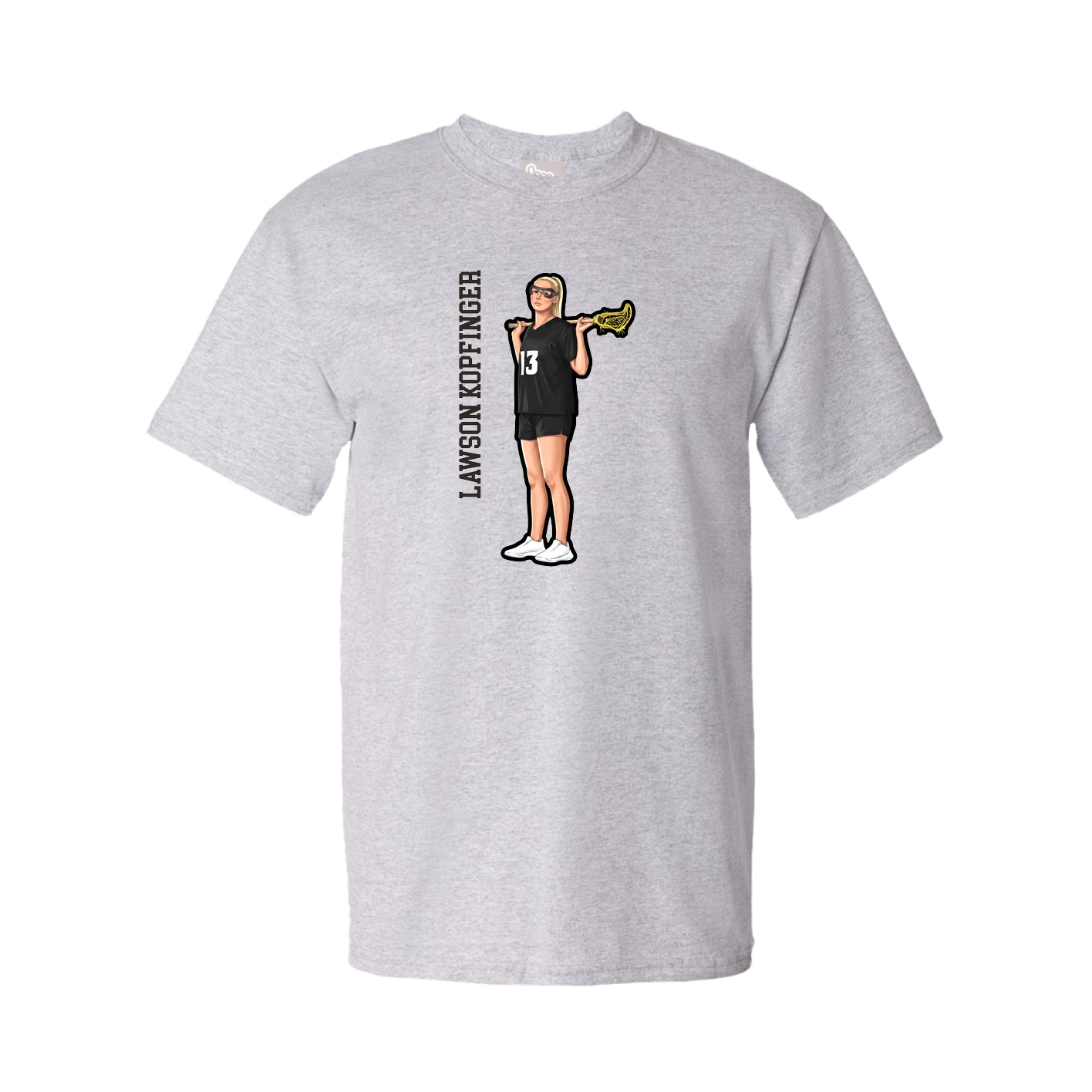 Youth Tee — Name Vertical in Grey