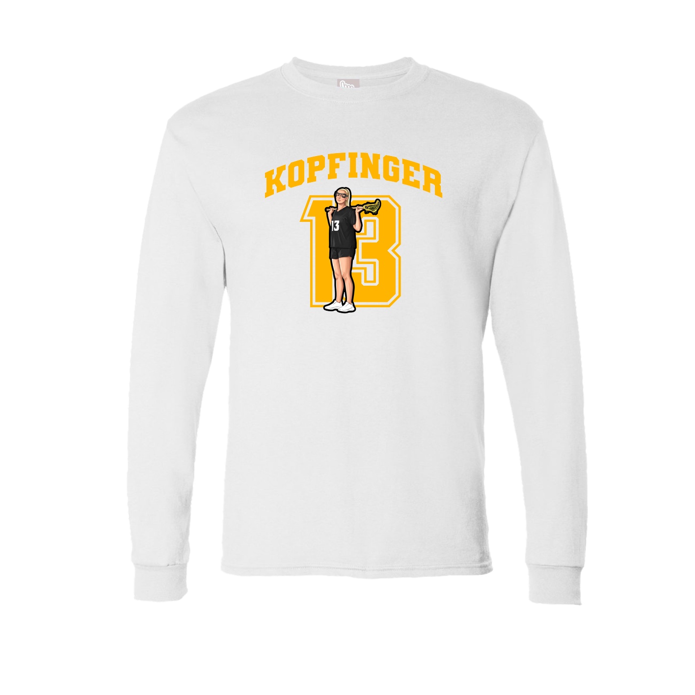 Long Sleeve Tee — Number in White