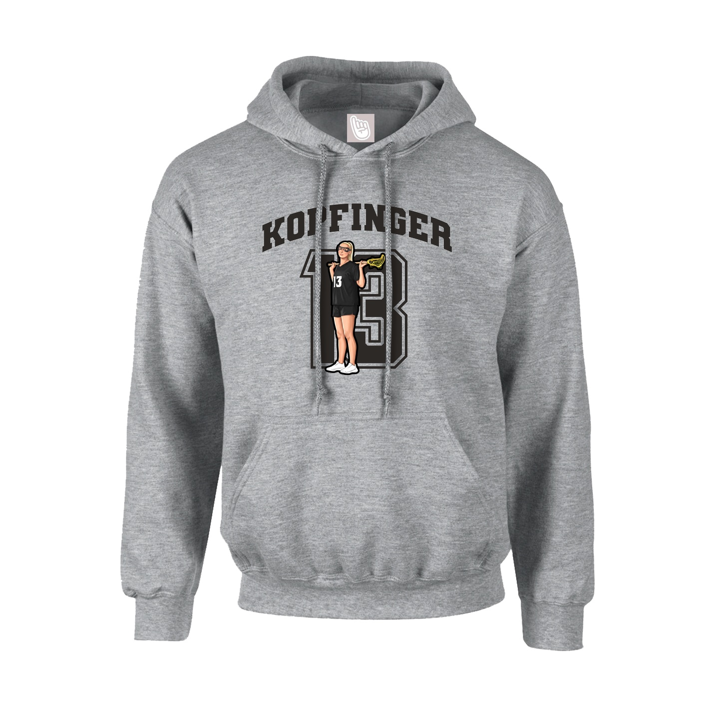 Youth Hoodie — Number in Grey