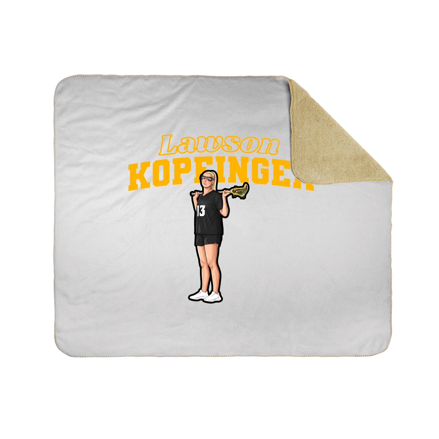 Throw Blanket — Name Arch in White
