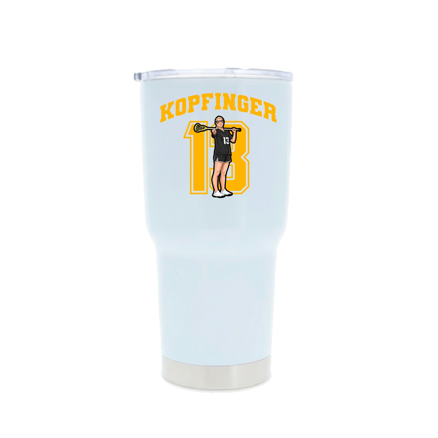 30oz Stainless Steel Tumbler — Number in White