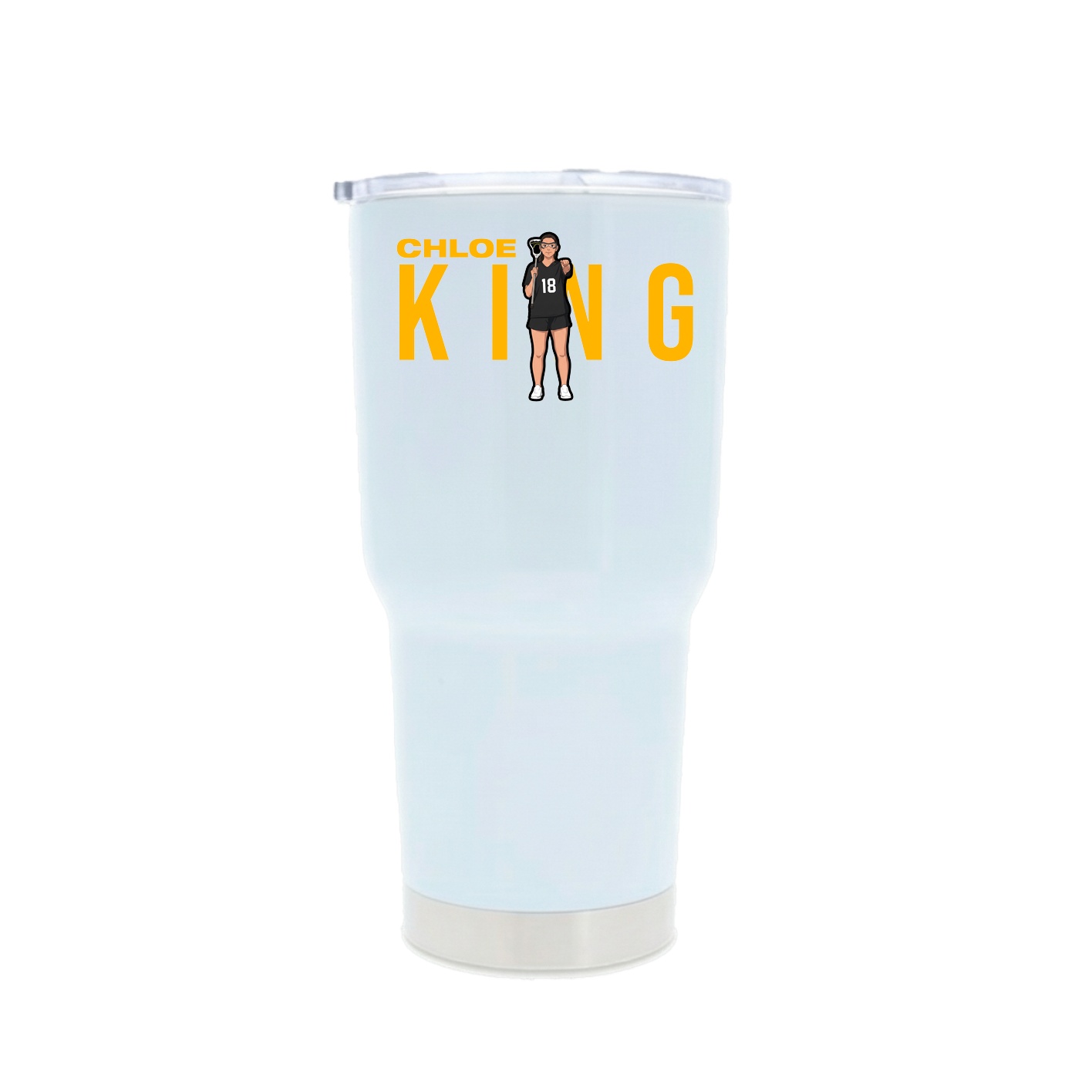 30oz Stainless Steel Tumbler — Player Name in White