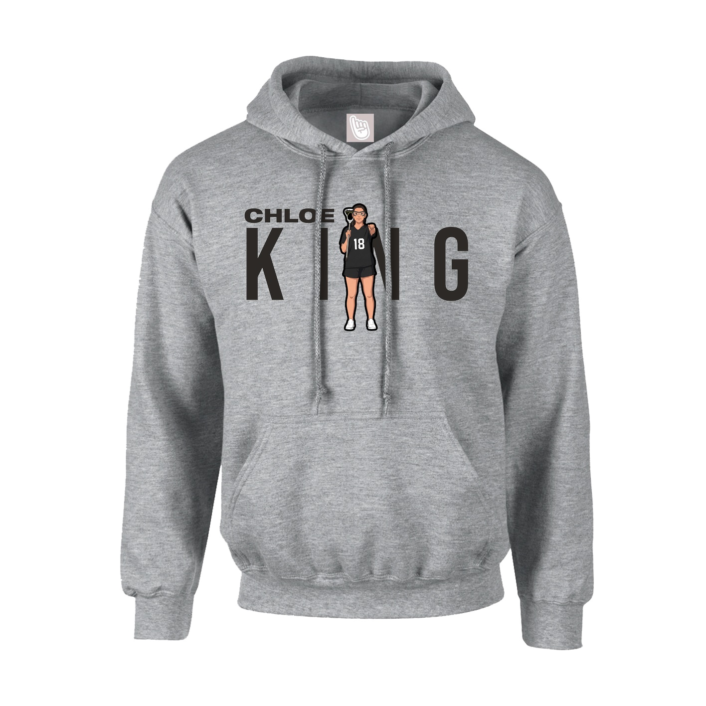 Youth Hoodie — Player Name in Grey