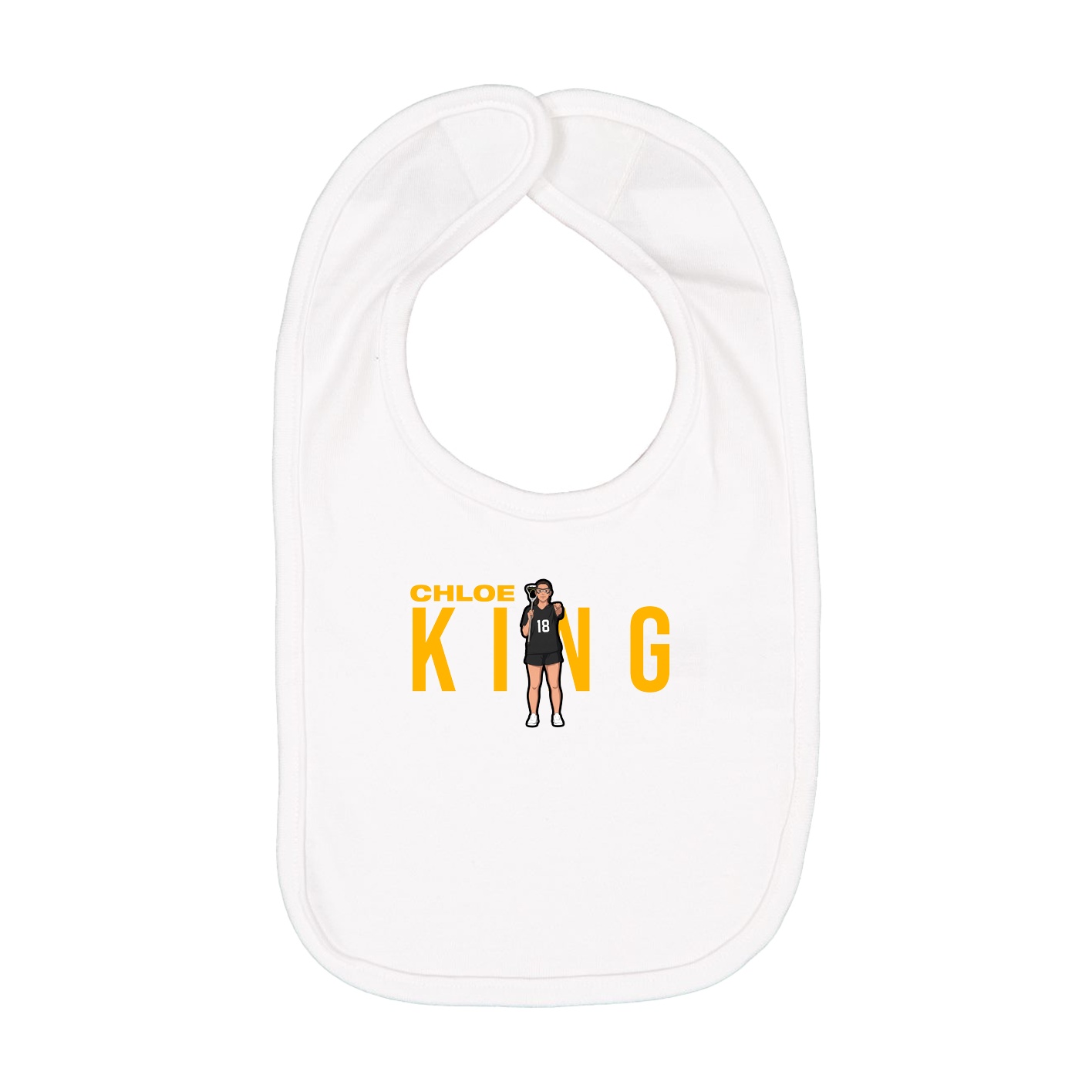 Infant Bib — Player Name in White