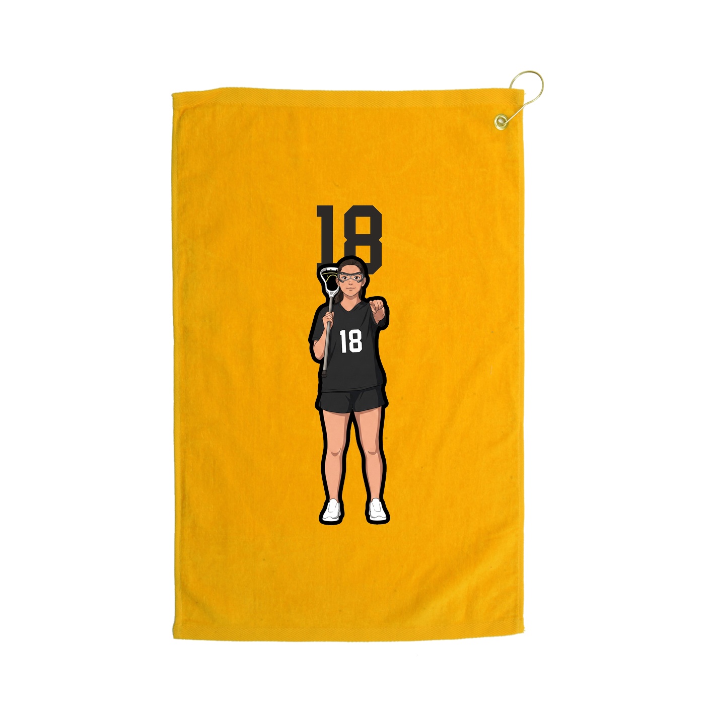 Golf Towel — Number Top in Gold