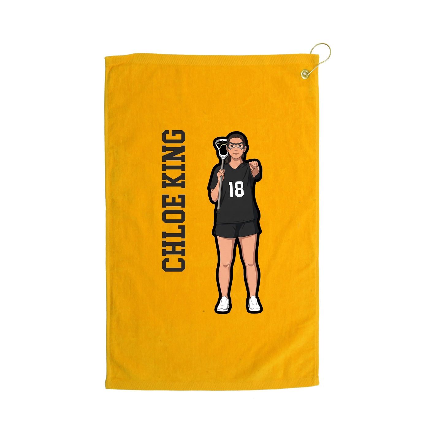 Golf Towel — Name Vertical in Gold