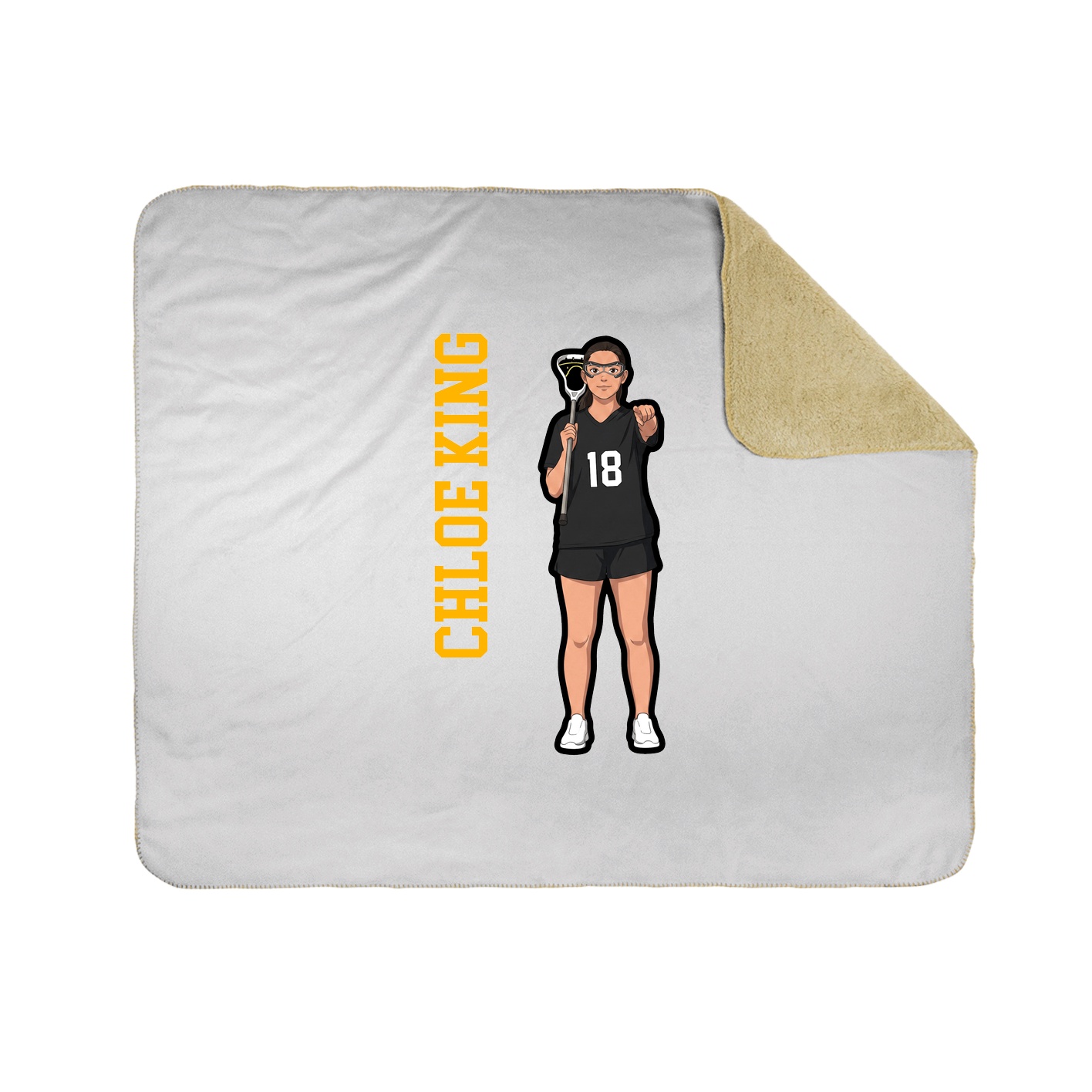 Throw Blanket — Name Vertical in White