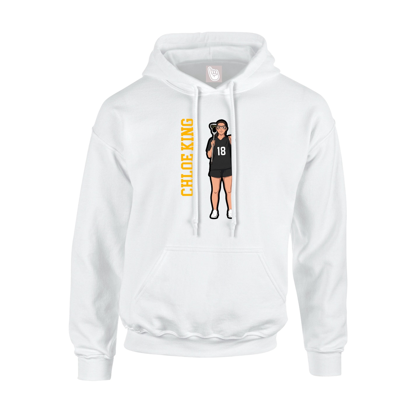 Hoodie — Name Vertical in White