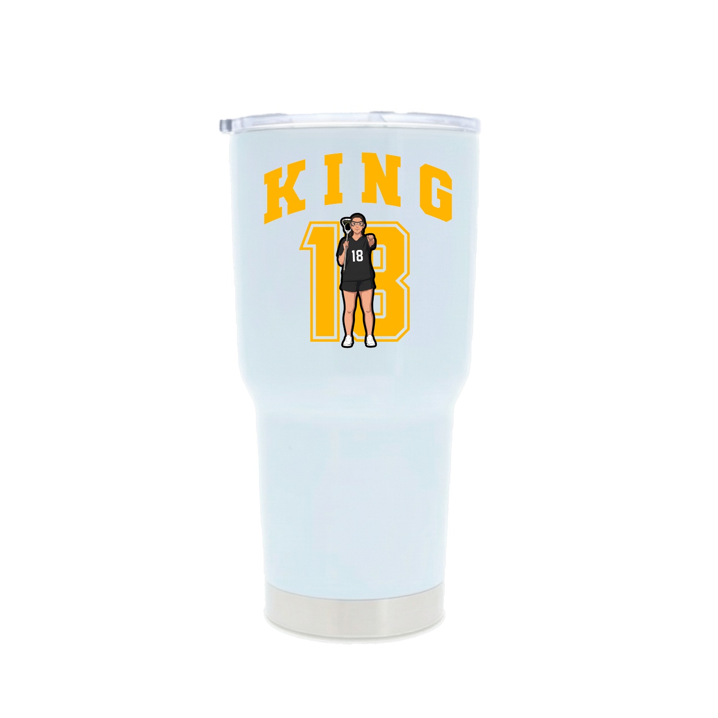 30oz Stainless Steel Tumbler — Number in White