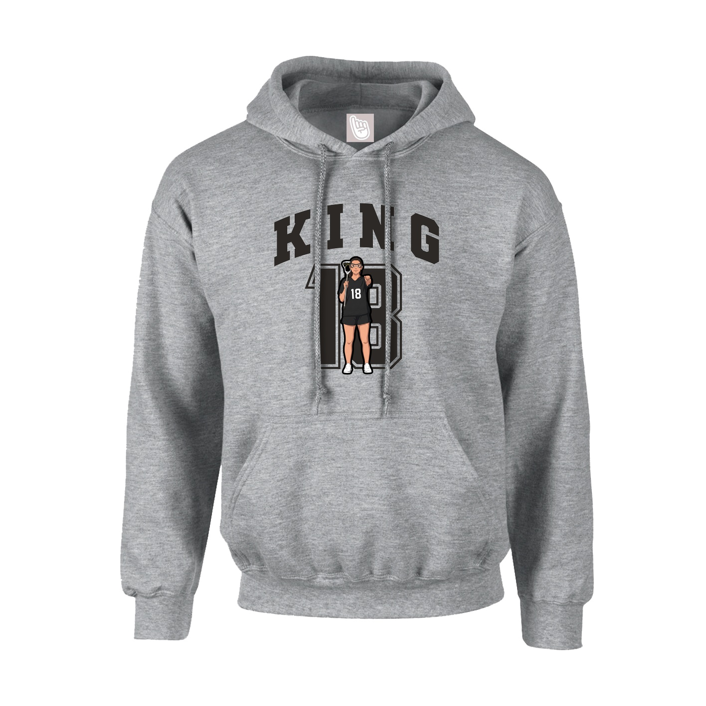 Hoodie — Number in Grey
