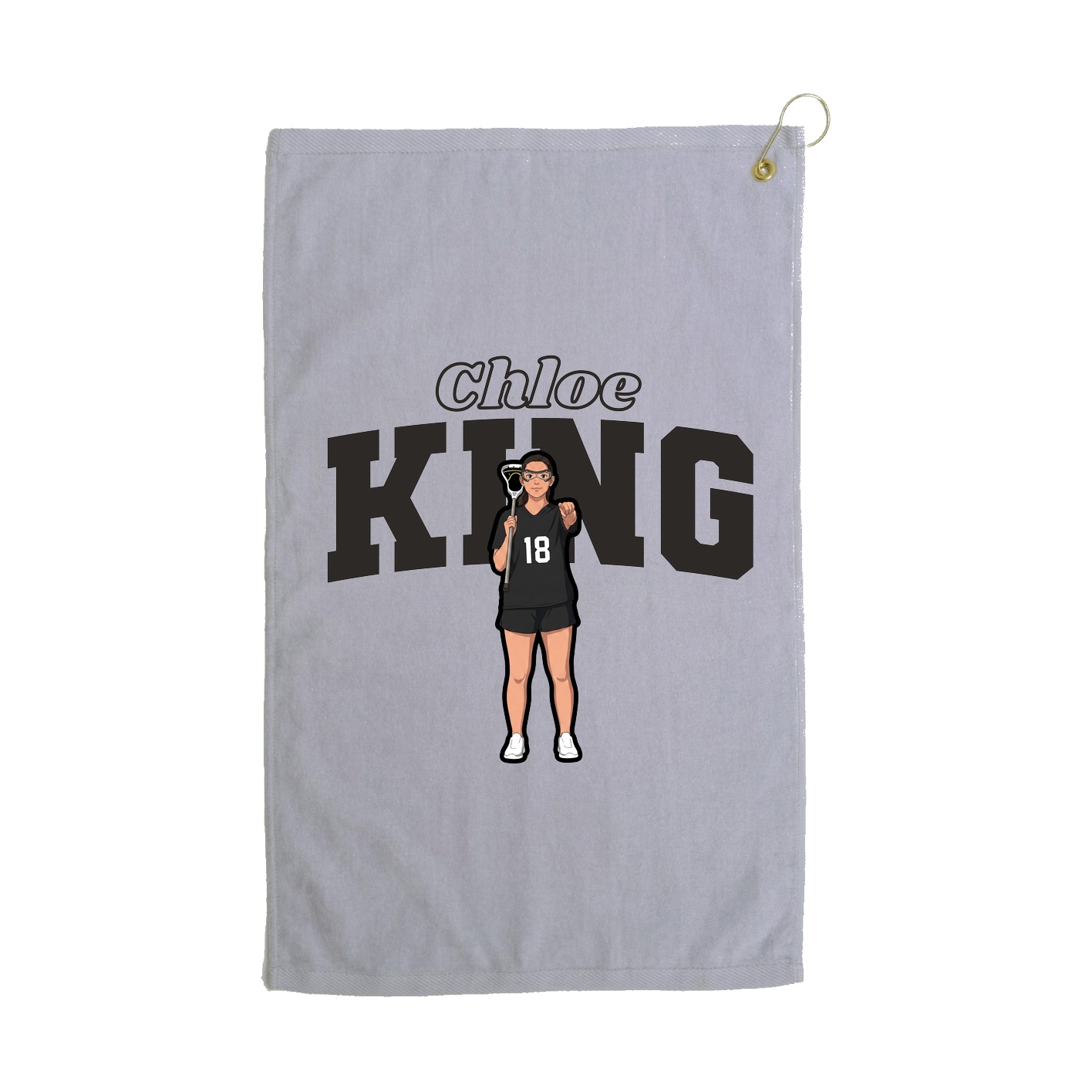 Golf Towel — Name Arch in Grey