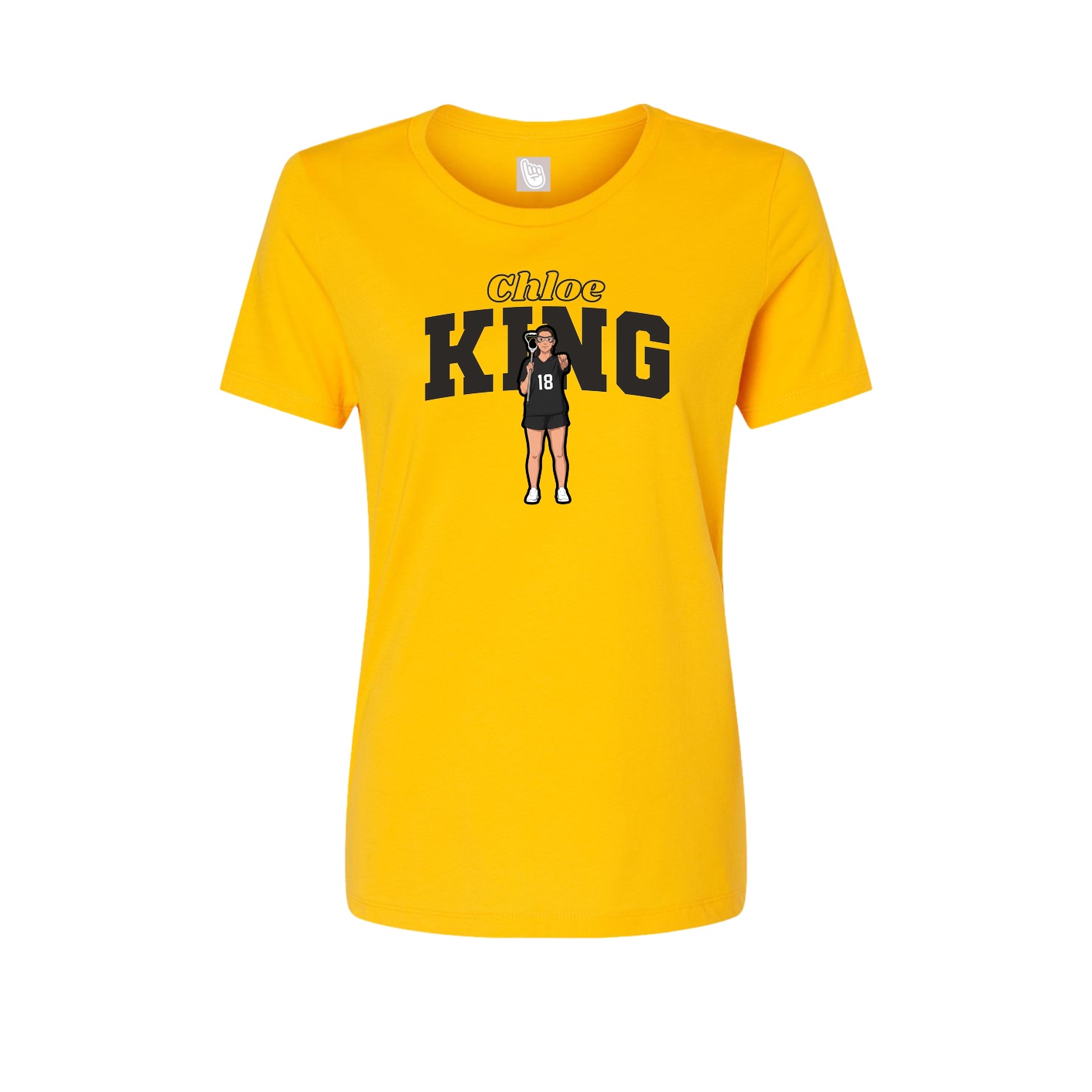 Fitted Women's Tee — Name Arch in Gold
