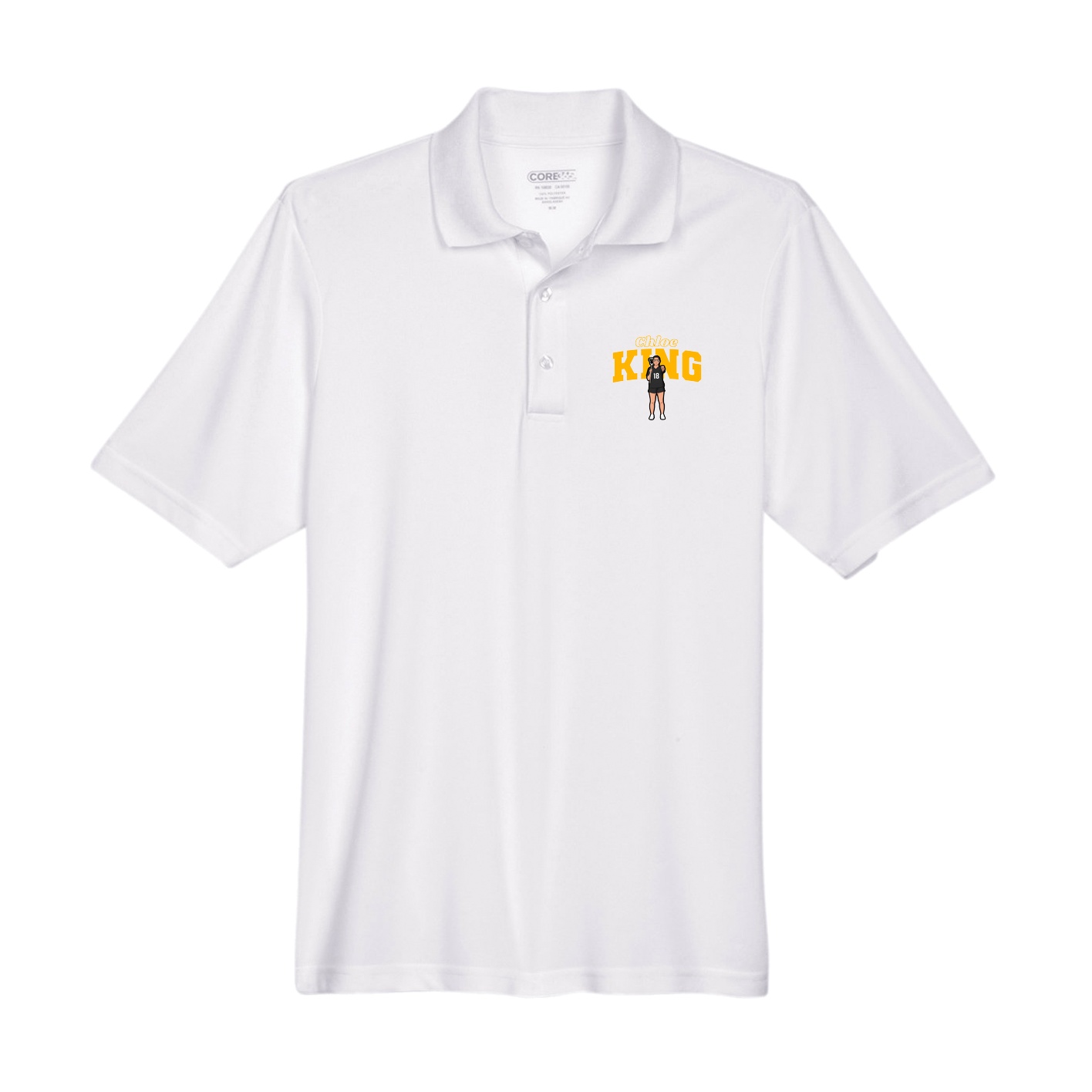 Performance Polo — Name Arch in White
