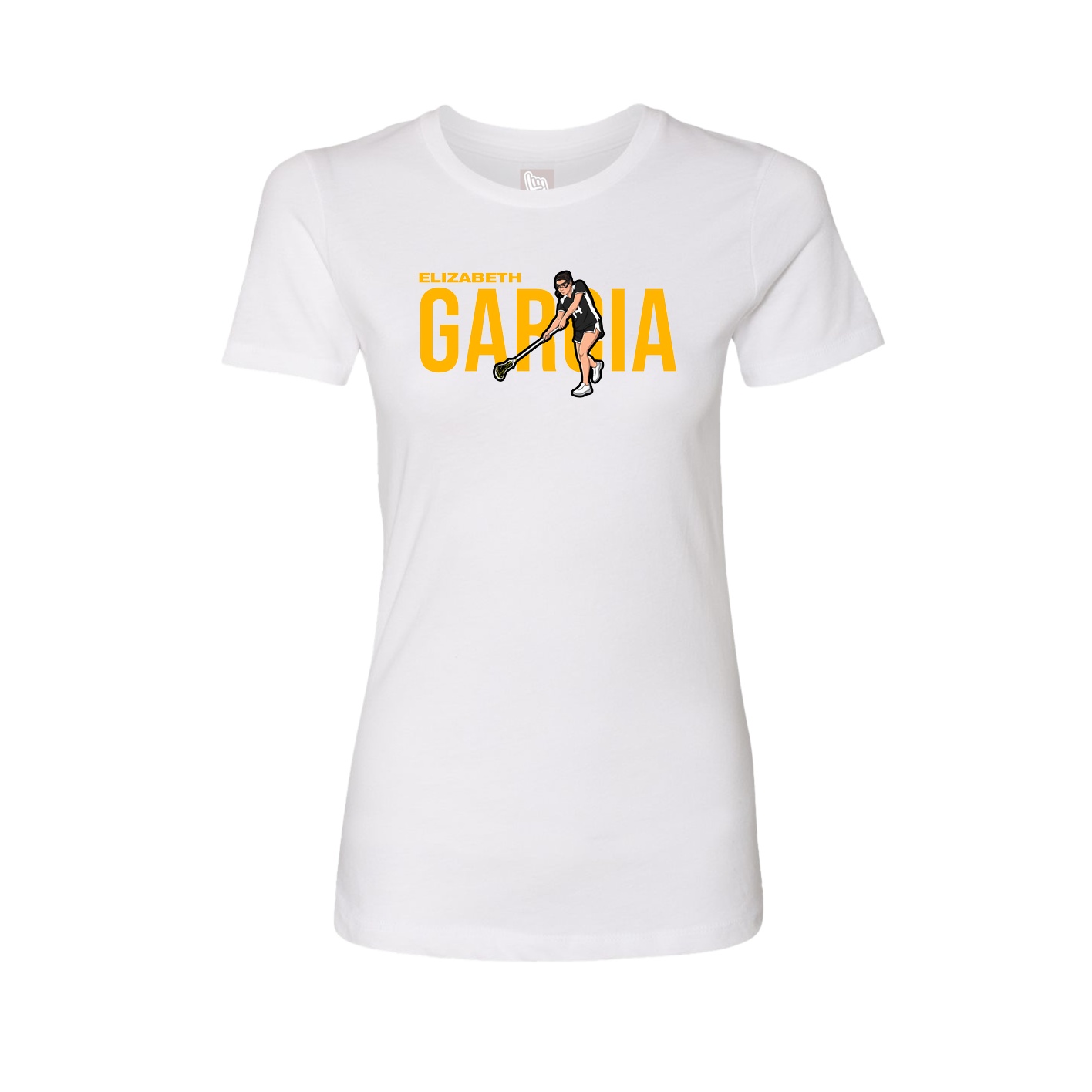 Fitted Women's Tee — Player Name in White