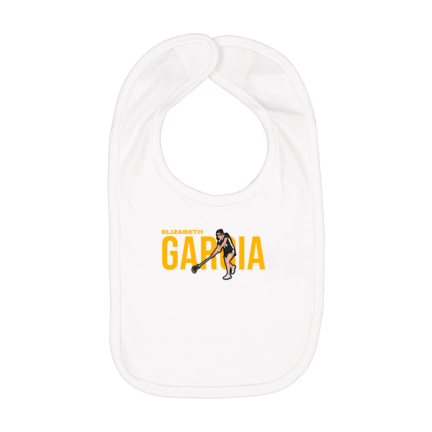Infant Bib — Player Name in White