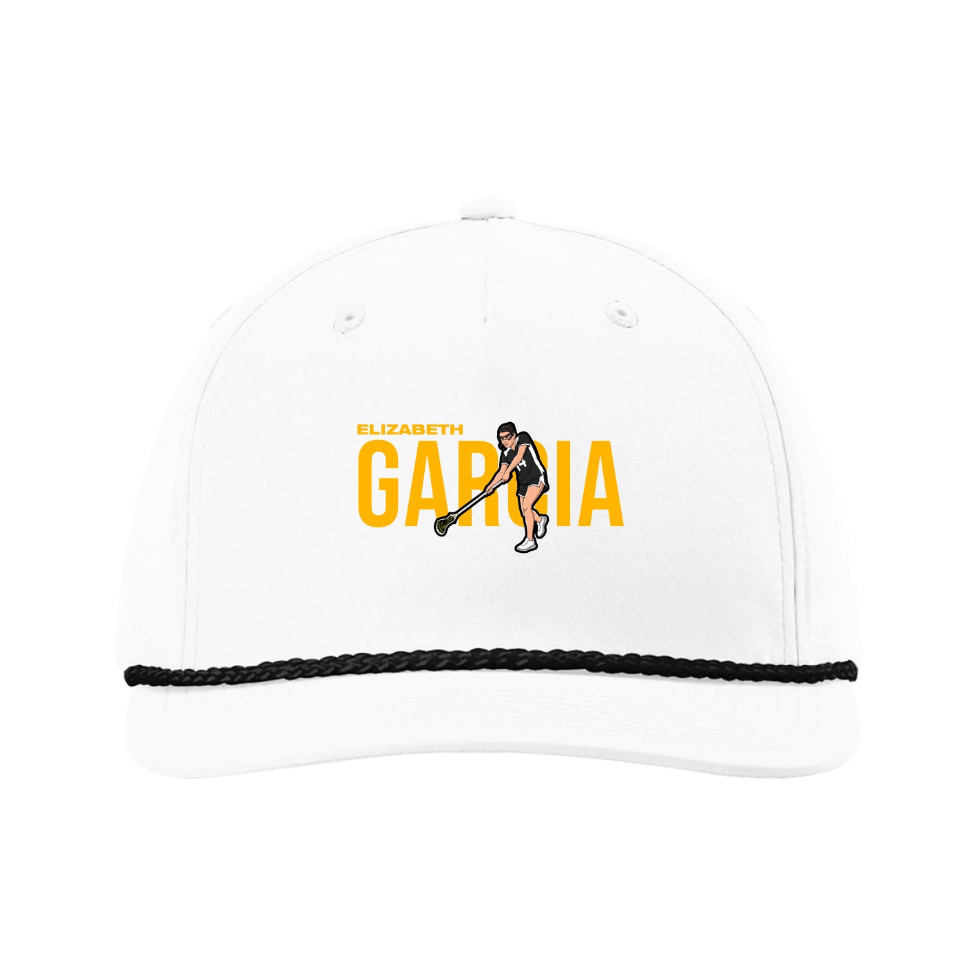 Five-Panel Classic Rope Cap — Player Name in White