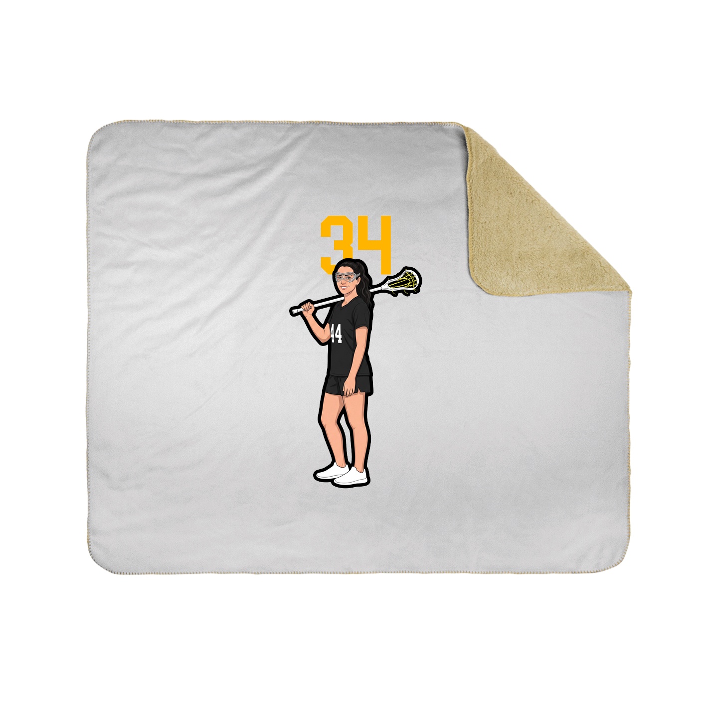 Throw Blanket — Number Top in White