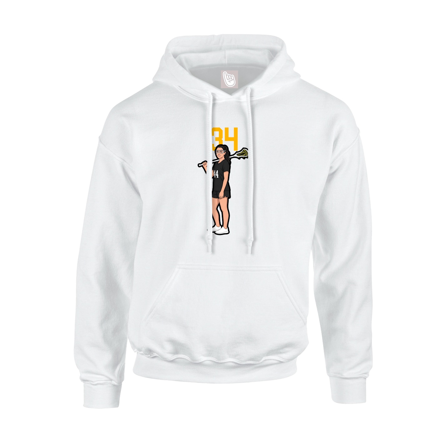 Hoodie — Number Top in White