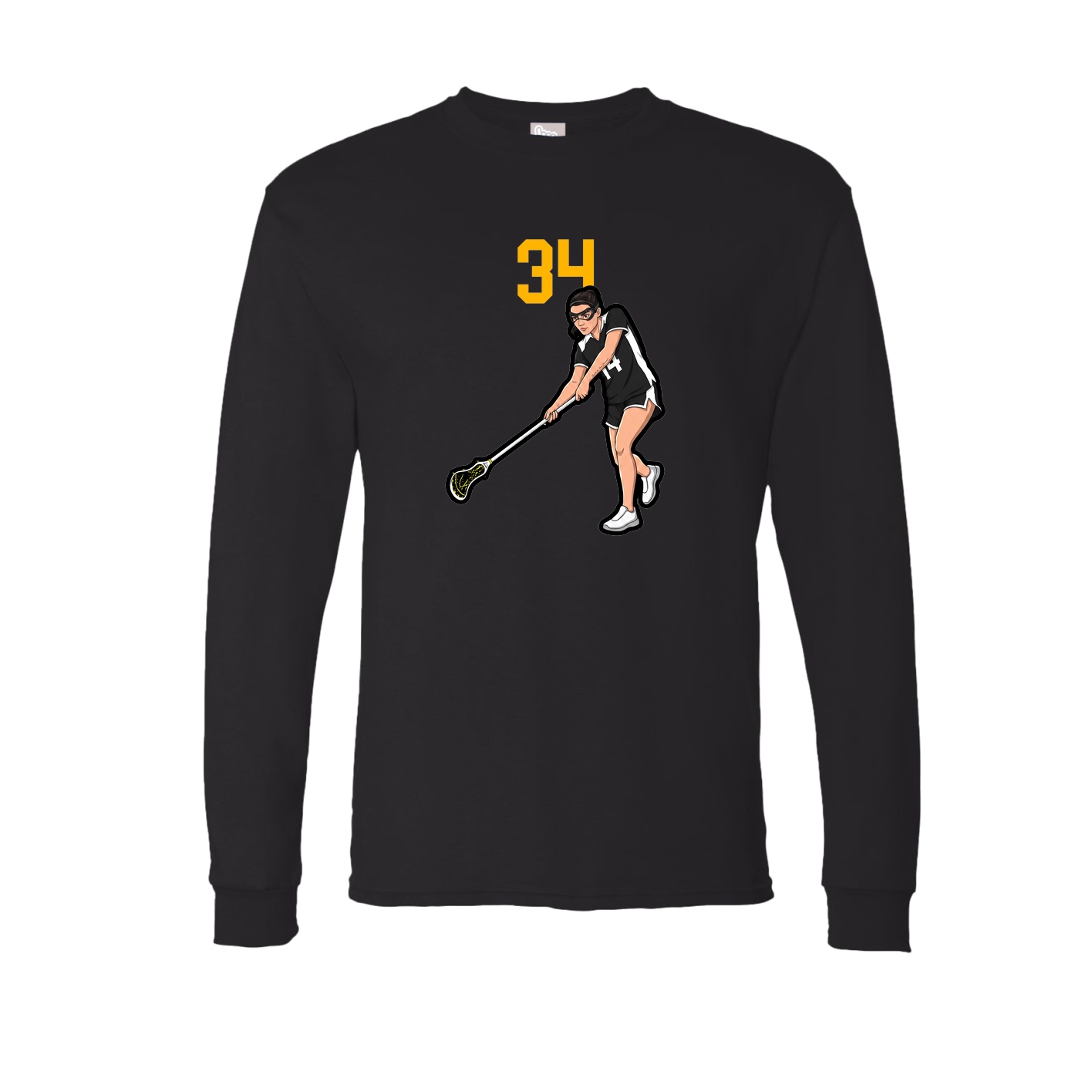 Long Sleeve Tee — Number Top in Black