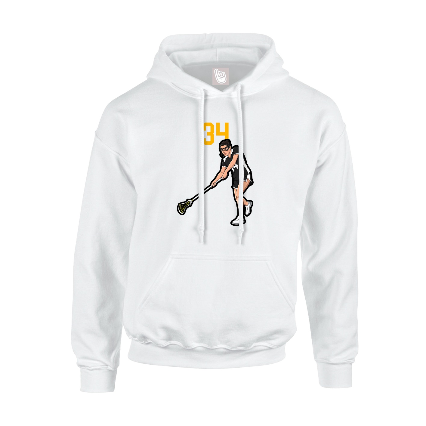 Youth Hoodie — Number Top in White