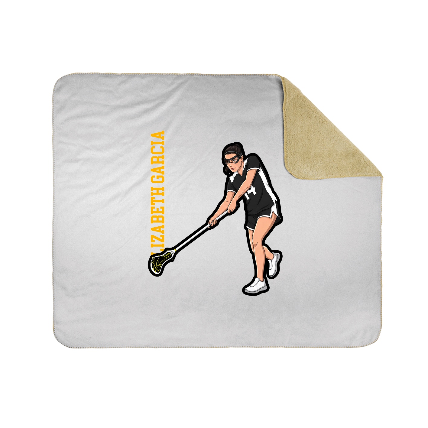 Throw Blanket — Name Vertical in White