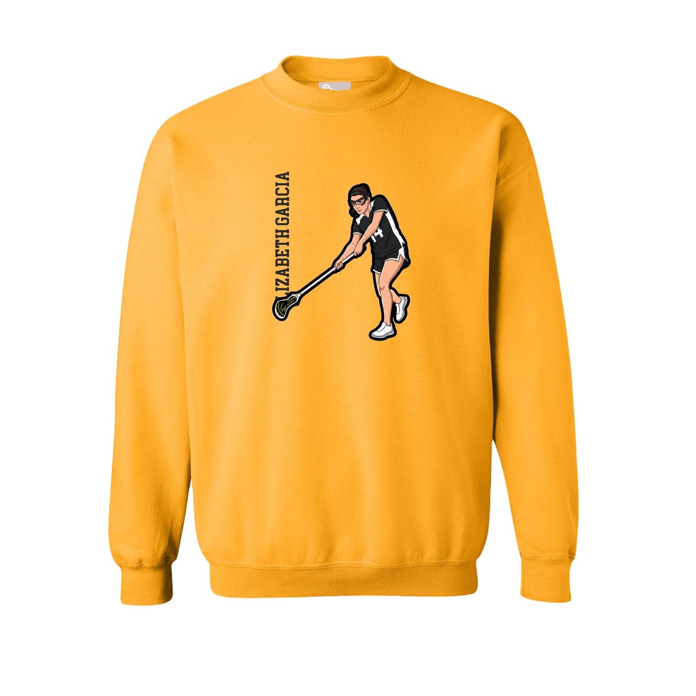 Fleece Crew — Name Vertical in Gold