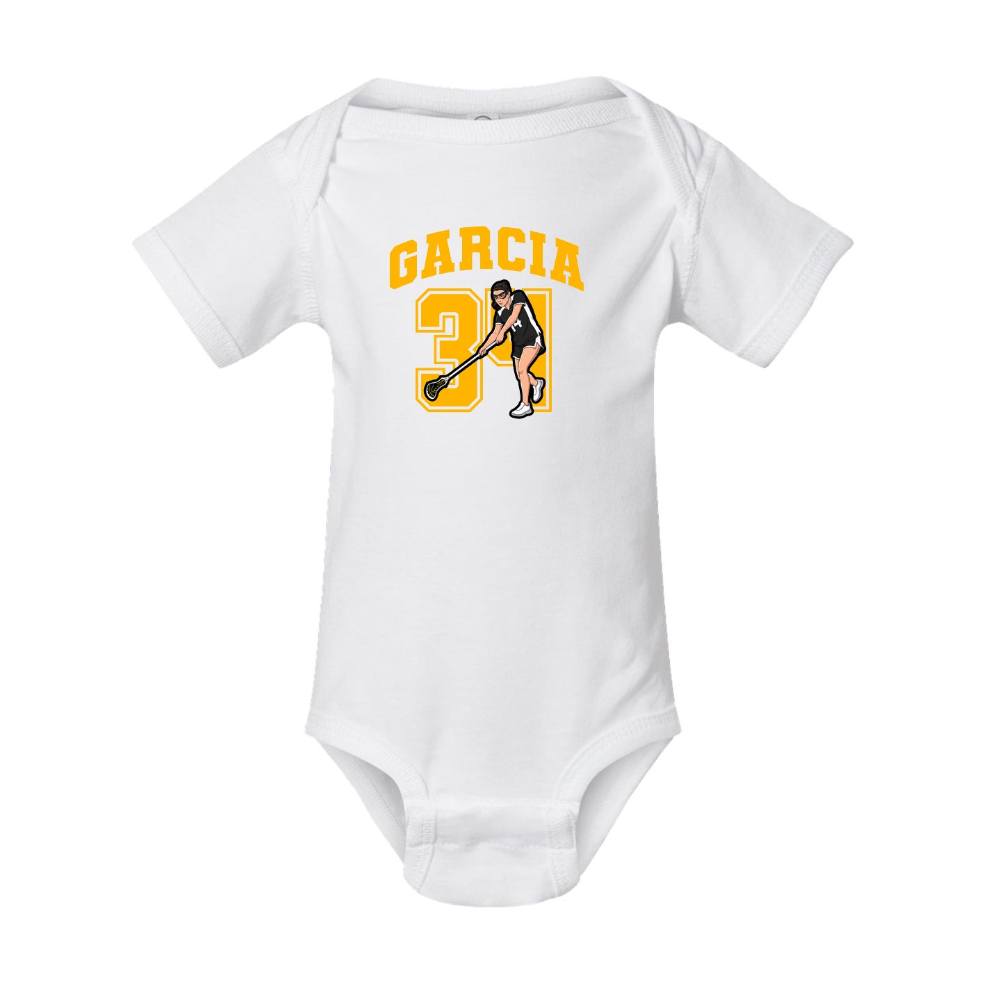 Baby Onesie — Number in White