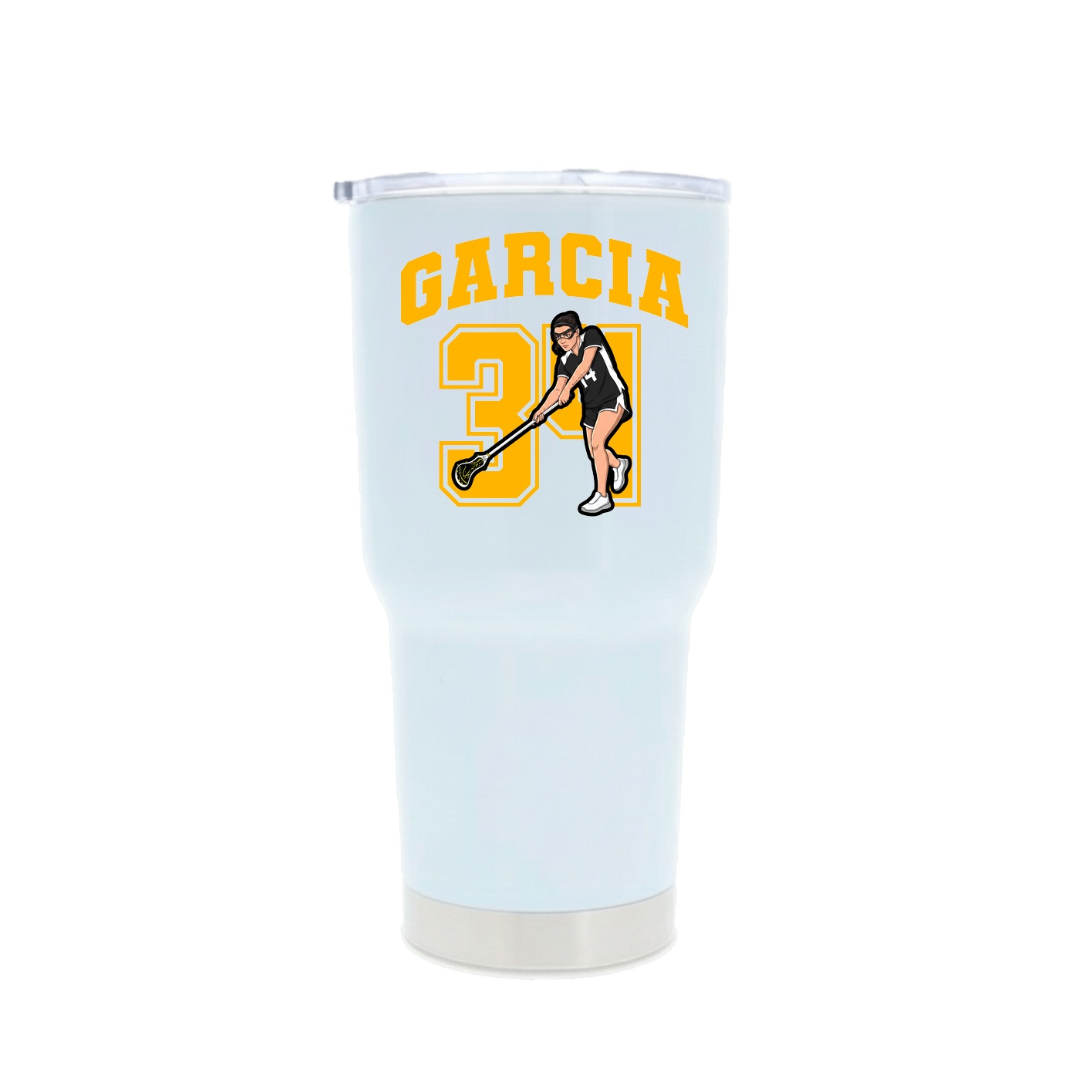 30oz Stainless Steel Tumbler — Number in White