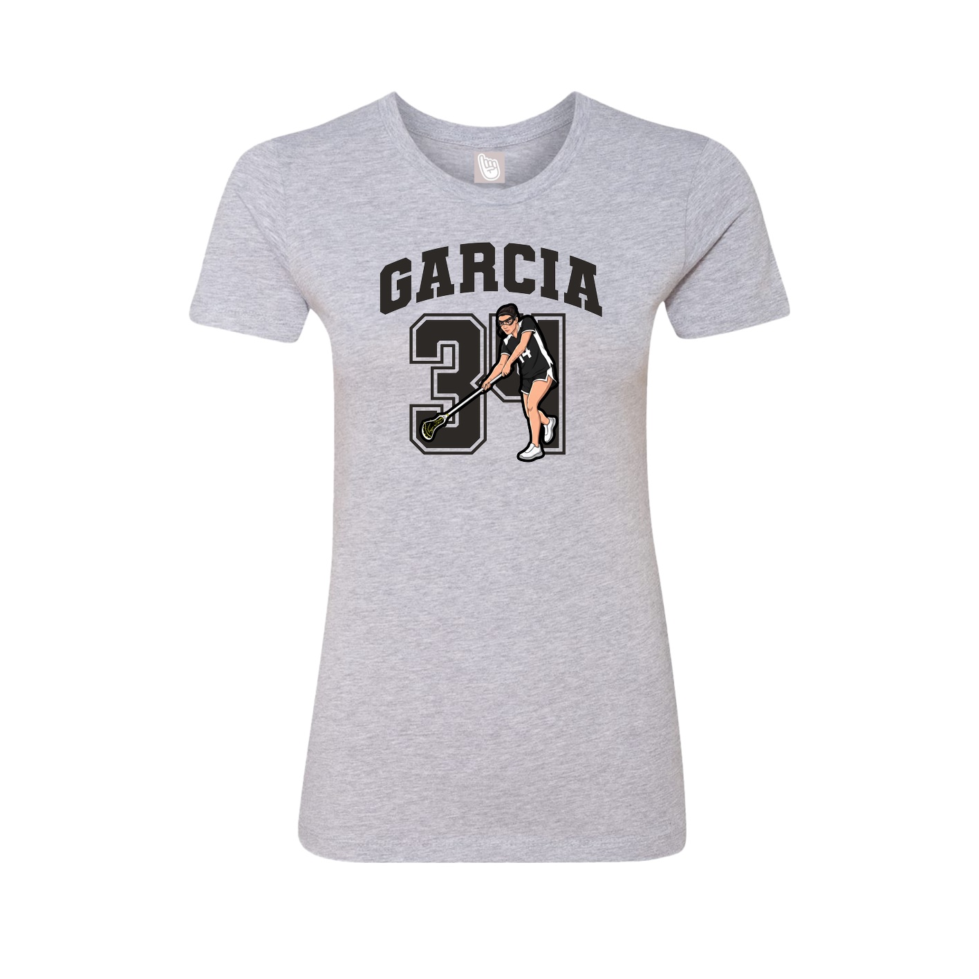 Fitted Women's Tee — Number in Grey