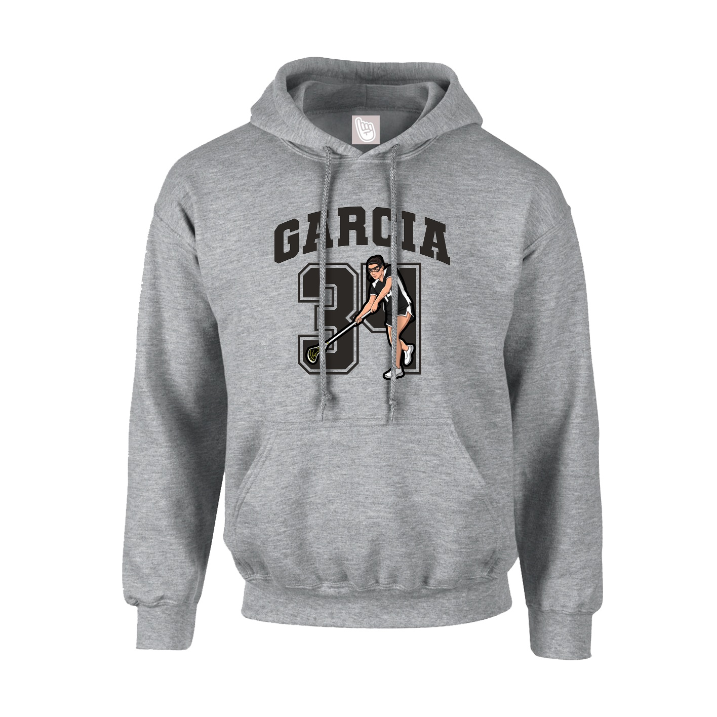 Hoodie — Number in Grey
