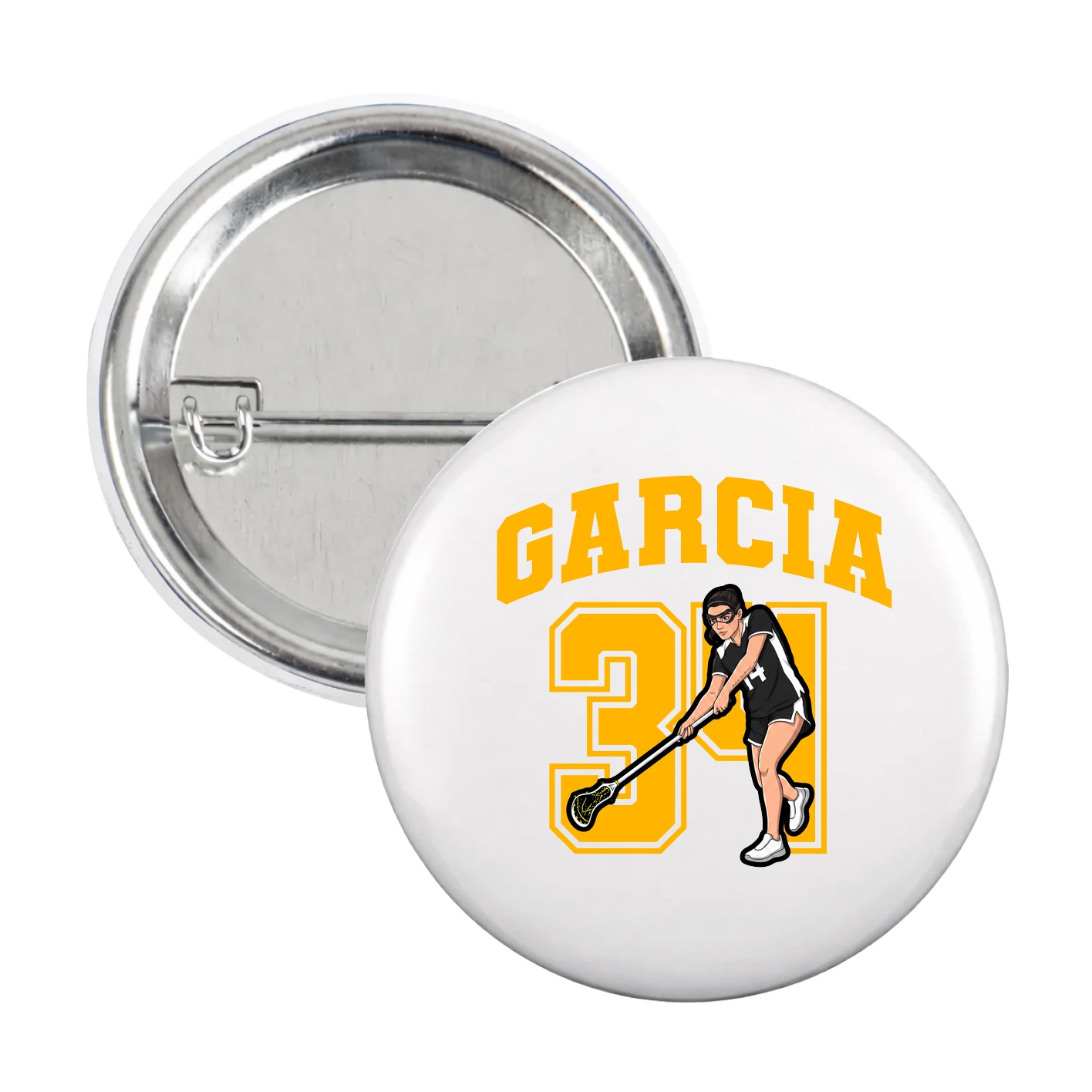 Game Day Button — Number in White
