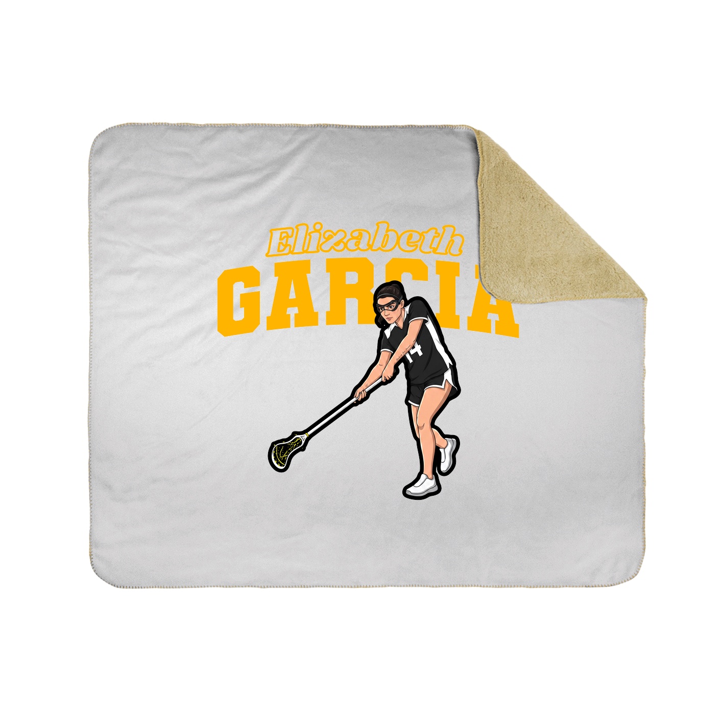 Throw Blanket — Name Arch in White