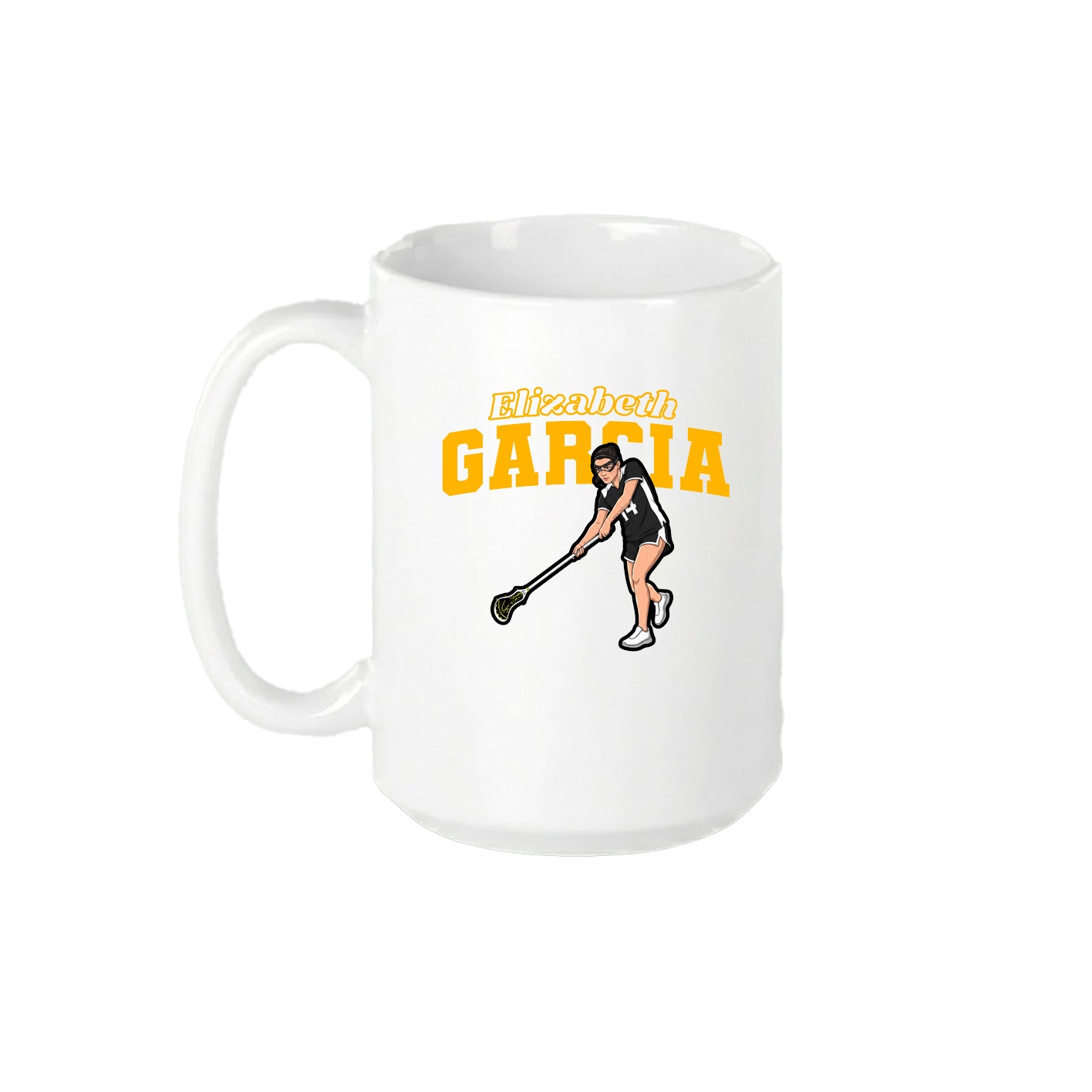 15oz Coffee Mug — Name Arch in White