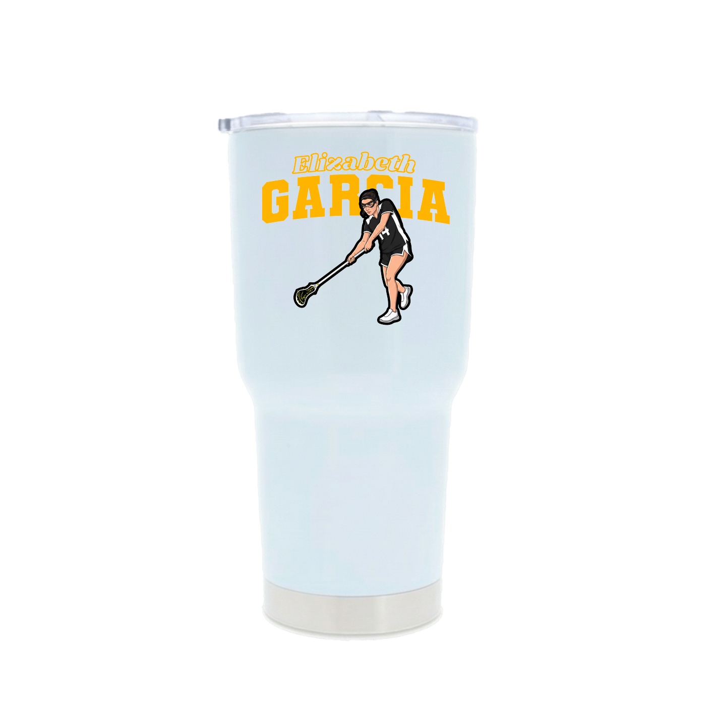 30oz Stainless Steel Tumbler — Name Arch in White