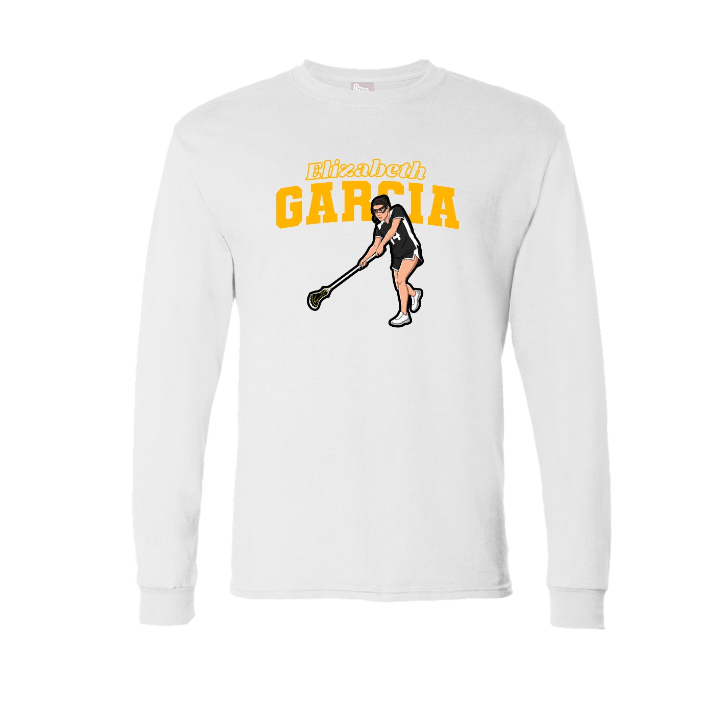 Long Sleeve Tee — Name Arch in White