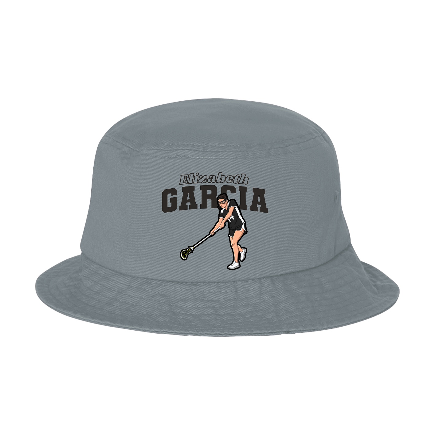 Bucket Cap — Name Arch in Grey