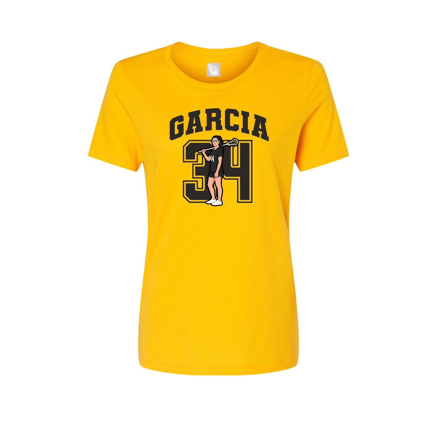 Fitted Women's Tee — Number in Gold