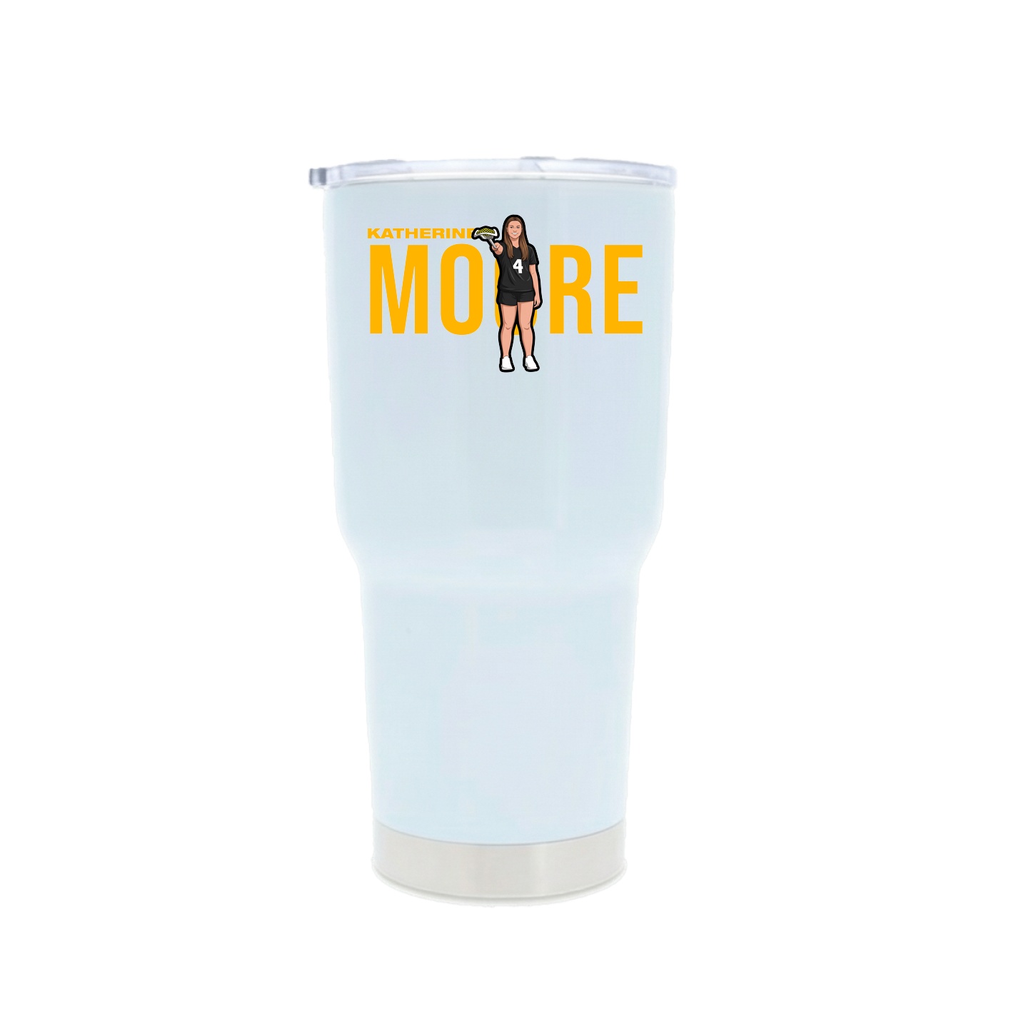 30oz Stainless Steel Tumbler — Player Name in White