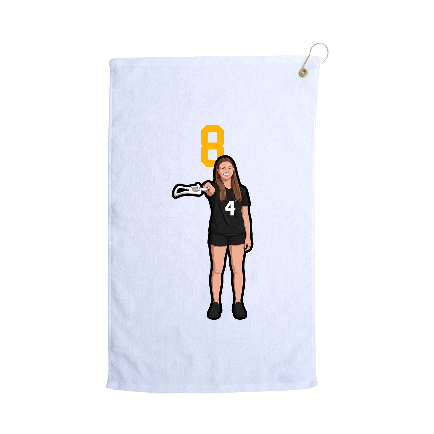 Golf Towel — Number Top in White