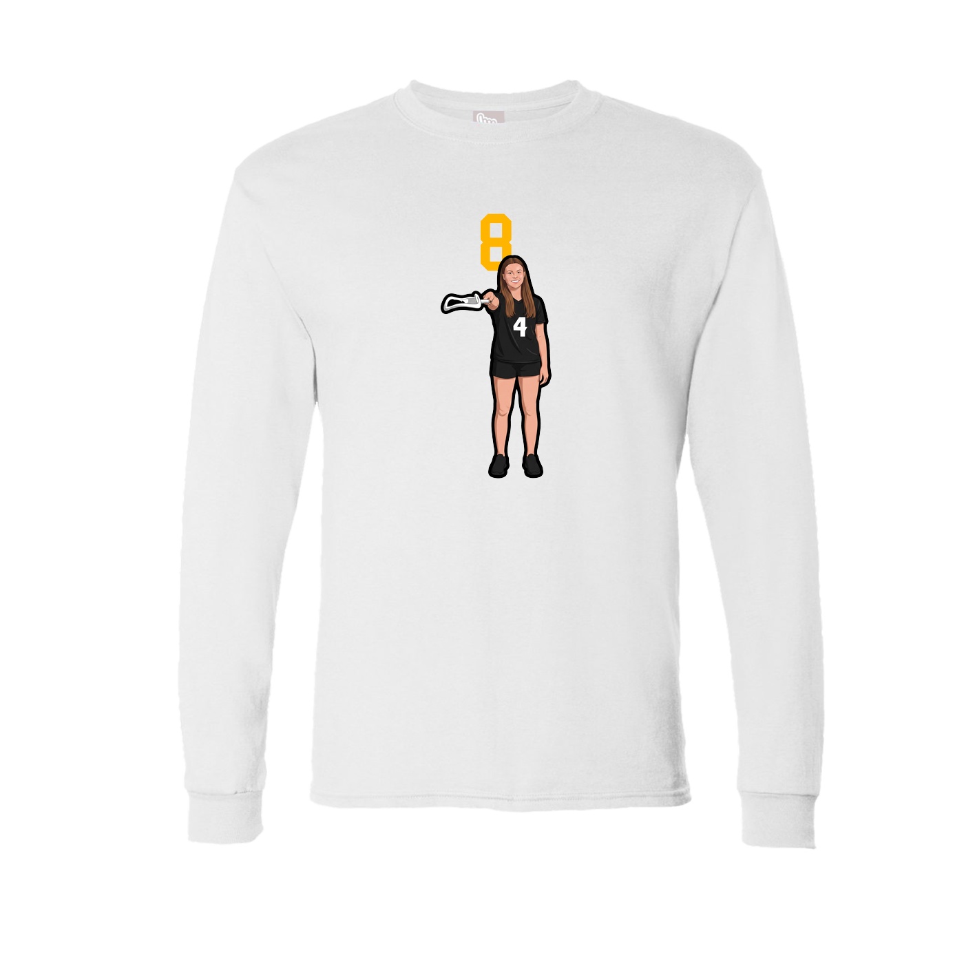 Long Sleeve Tee — Number Top in White