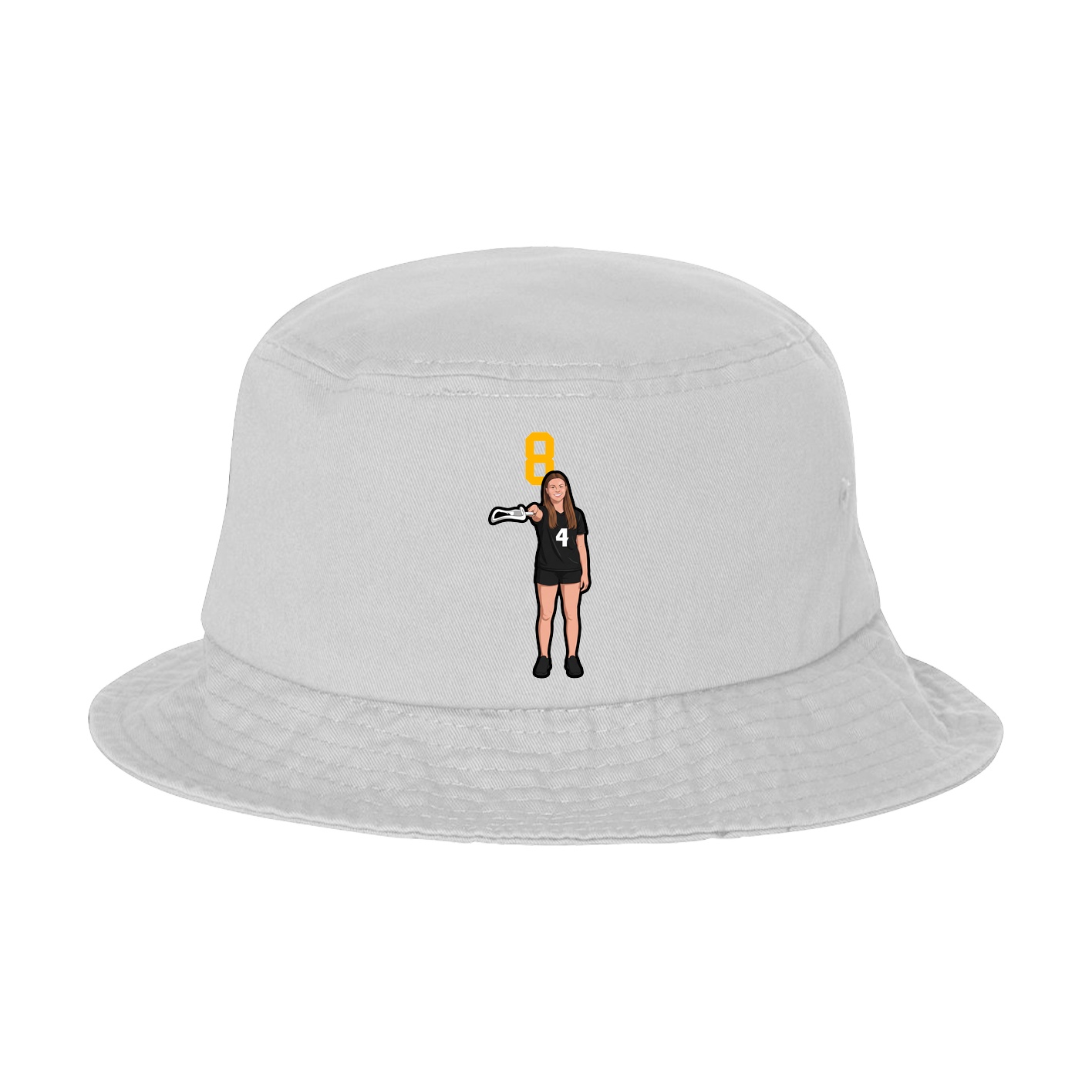 Bucket Cap — Number Top in White